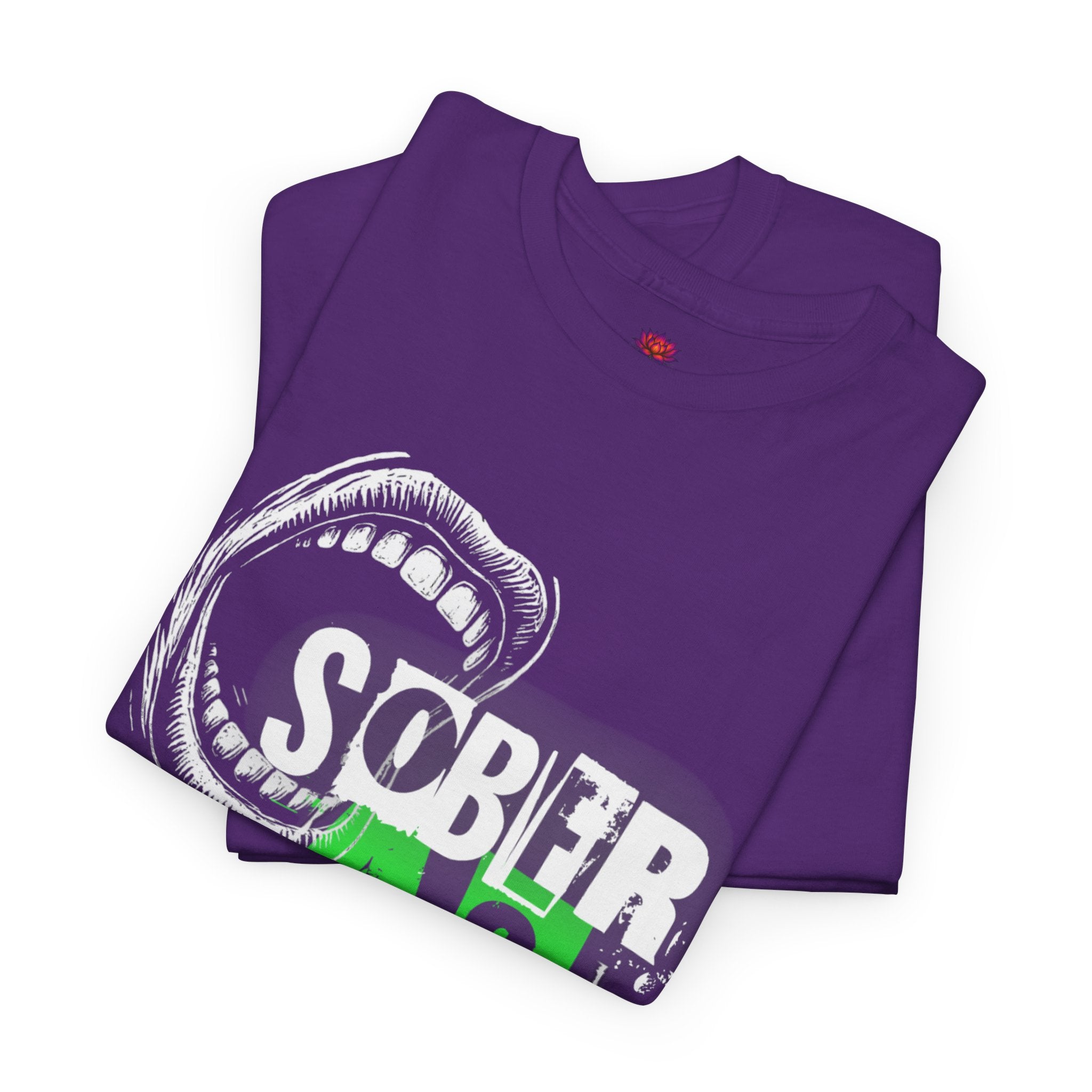 (DESIGN ON FRONT) Sober AF Unisex Heavy Cotton Tee | Funny Gift for Recovery, Casual Wear, Statement Shirt, Birthday Gift, Motivational Tee