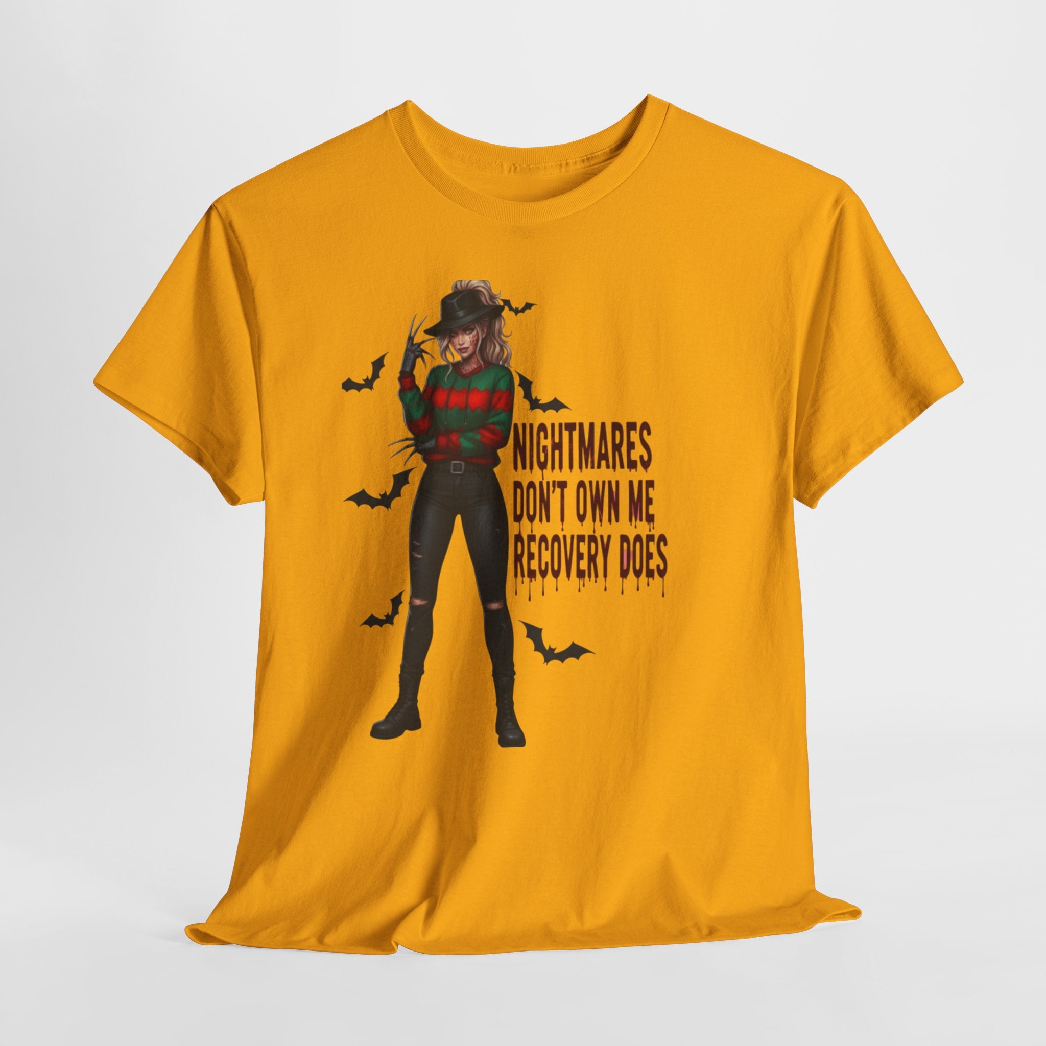 Nightmare Recovery Horror Graphic Tee, Unisex Cotton Shirt for Halloween, Gothic Style Apparel, Spooky Gifts, Unique Horror Fan Tees
