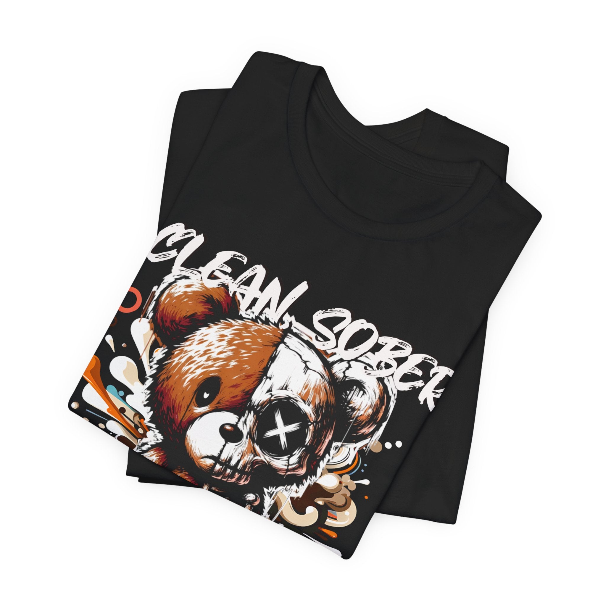 (DESIGN PRINT ON FRONT)  Clean Sober & Savage Tee | Unisex Short Sleeve T-Shirt, Recovery Apparel, Motivational Shirt, Casual Wear, Gift for Sobriety Celebrations