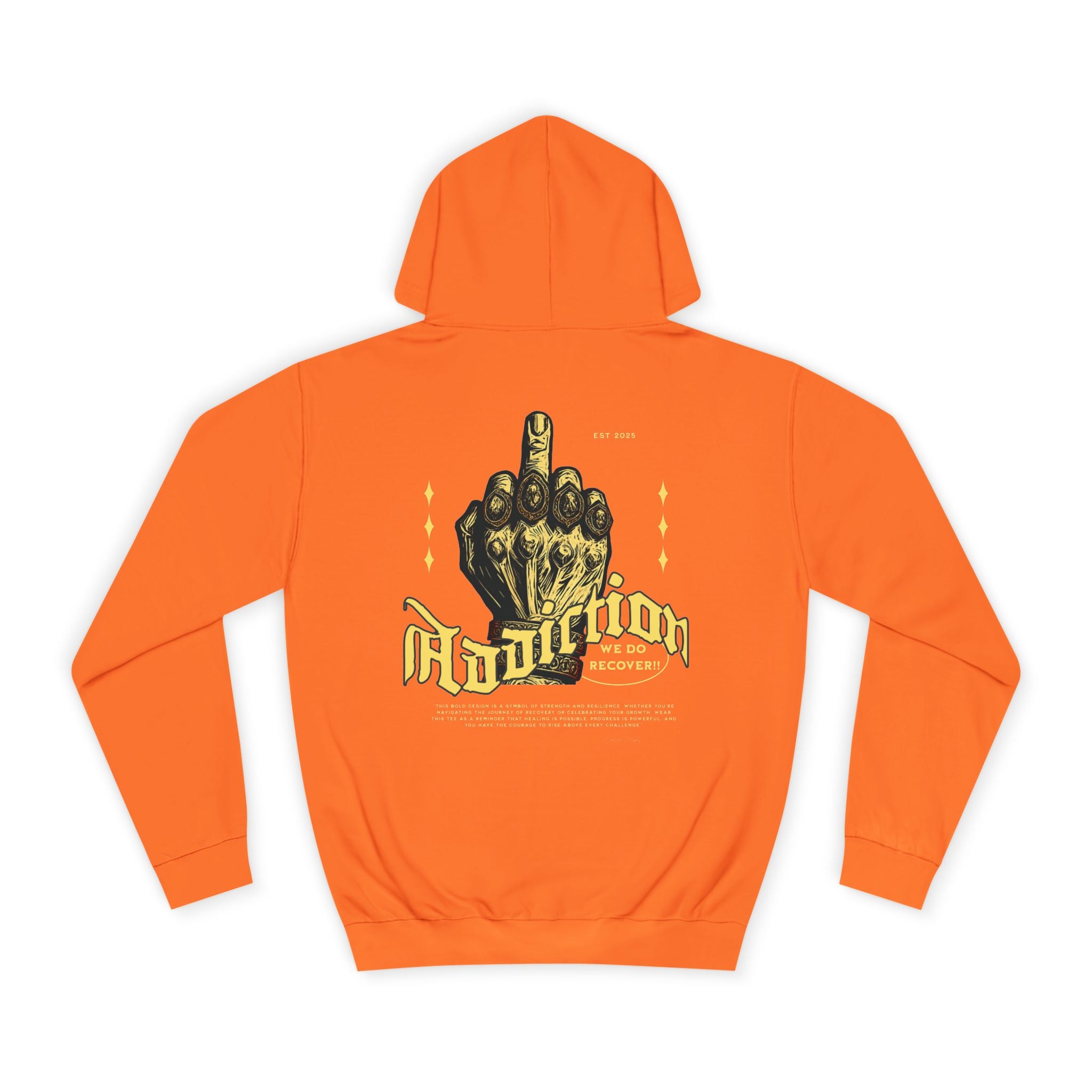 Addiction Unisex College Hoodie - Cozy Streetwear, Gift for Students, Casual Fashion, Graphic Pullover, Perfect for College Events