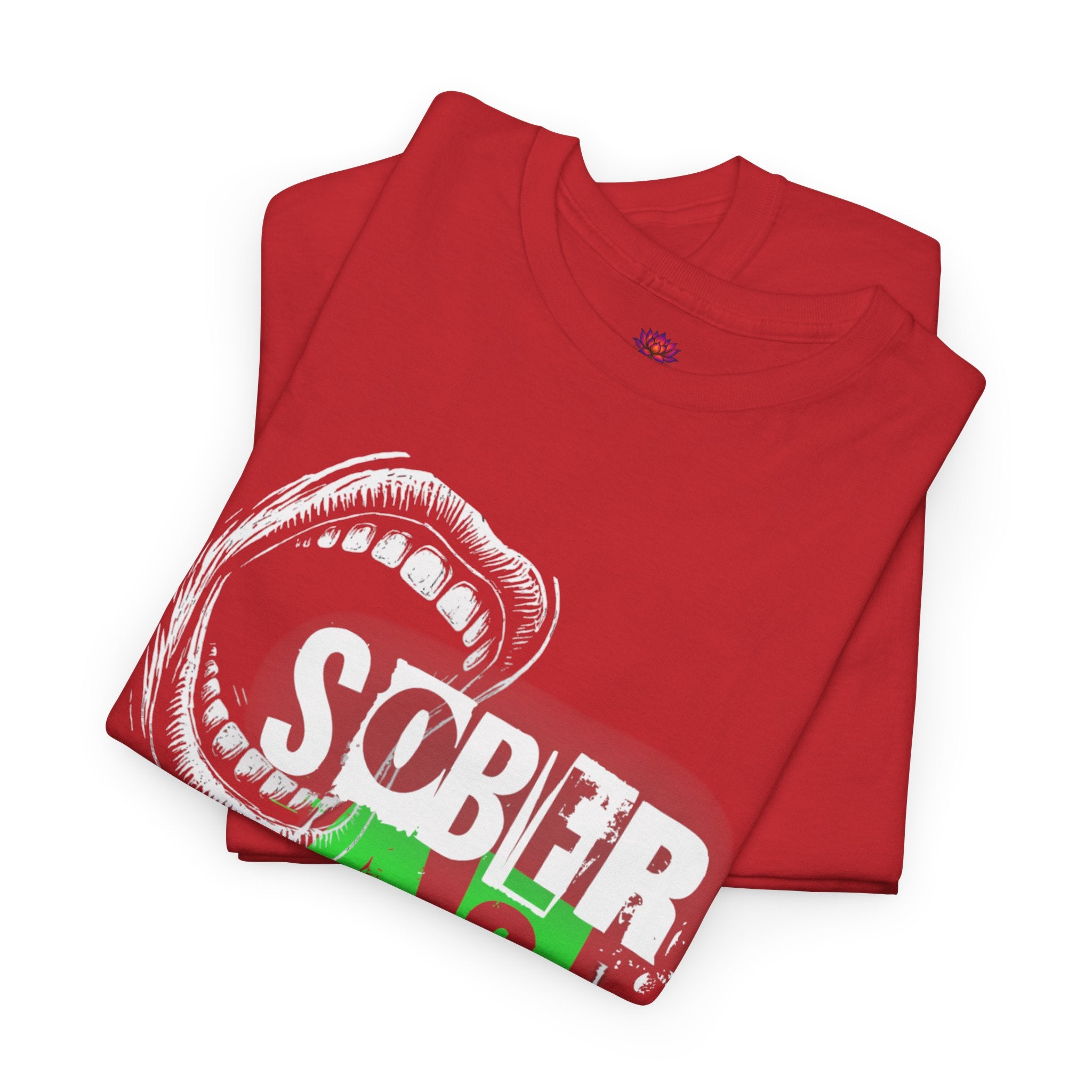 (DESIGN ON FRONT) Sober AF Unisex Heavy Cotton Tee | Funny Gift for Recovery, Casual Wear, Statement Shirt, Birthday Gift, Motivational Tee