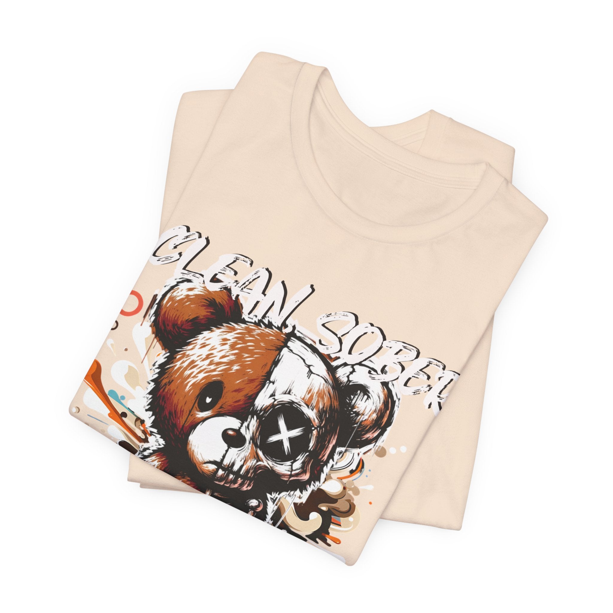 (DESIGN PRINT ON FRONT)  Clean Sober & Savage Tee | Unisex Short Sleeve T-Shirt, Recovery Apparel, Motivational Shirt, Casual Wear, Gift for Sobriety Celebrations