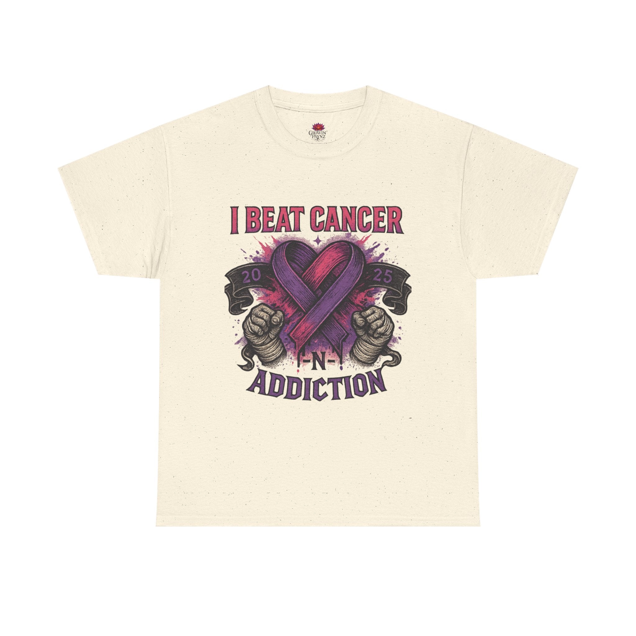 Cancer Awareness Unisex Tee - I Beat Cancer, Fight Against Addiction, Support Breast Cancer, Inspirational Gift, Comfortable Cotton Shirt