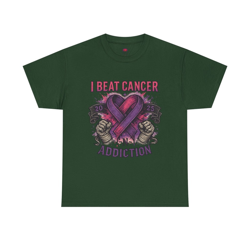 Cancer Awareness Unisex Tee - I Beat Cancer, Fight Against Addiction, Support Breast Cancer, Inspirational Gift, Comfortable Cotton Shirt