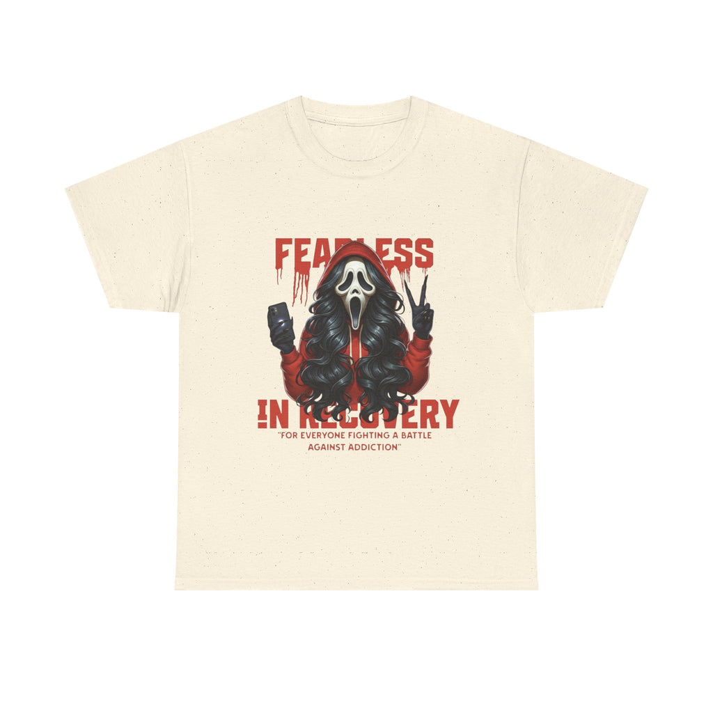 (DESIGN ON FRONT) Fearless in Recovery Unisex Heavy Cotton Tee