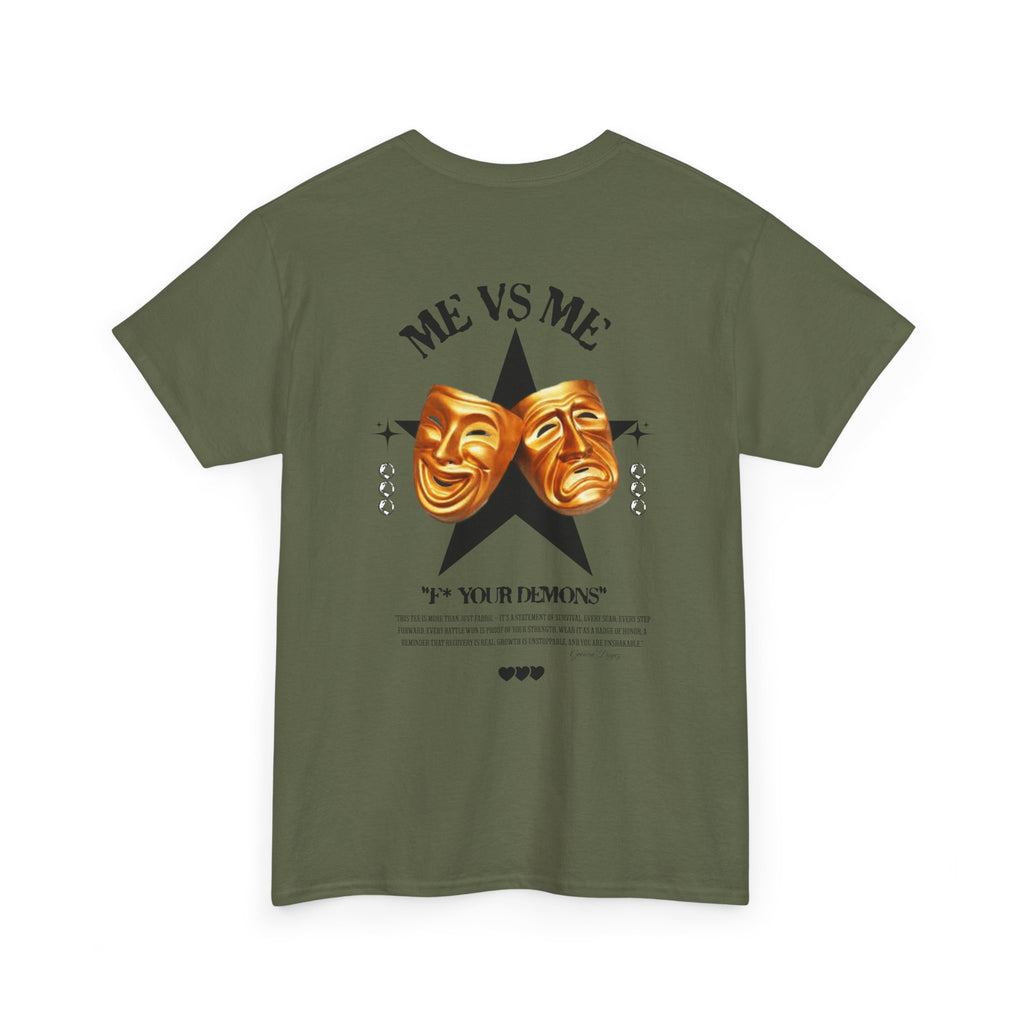 (DESIGN PRINT ON BACK)  Me vs. Me Unisex Motivational Tee - Fit for Daily Wear, Casual Events, Gift for Friends, Self-expression, Inspirational Quotes