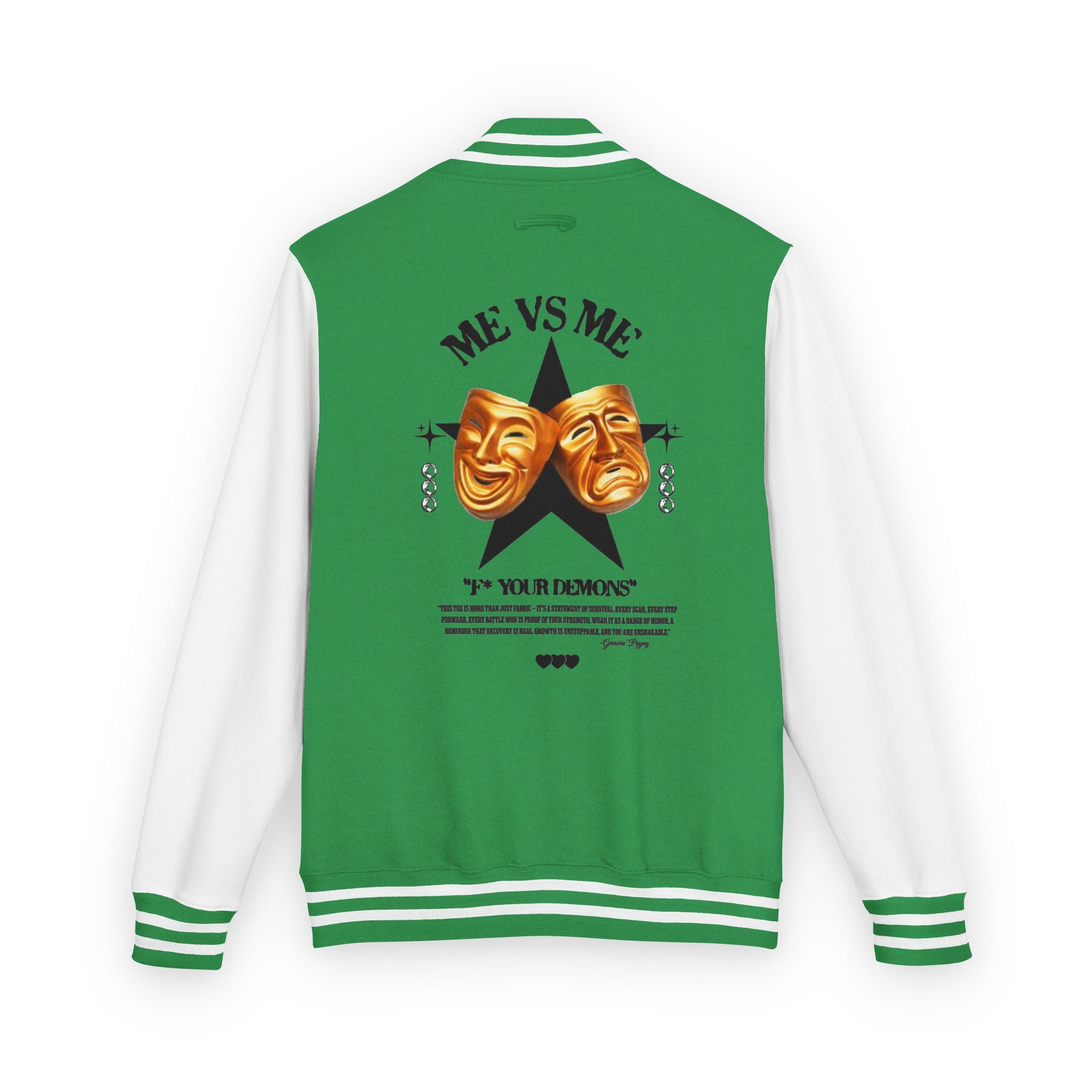 Unisex Heavyweight Letterman Jacket with Bold Artwork, Casual Style, Perfect for Theatre Lovers, Comfortable Streetwear, Great Gift [...]