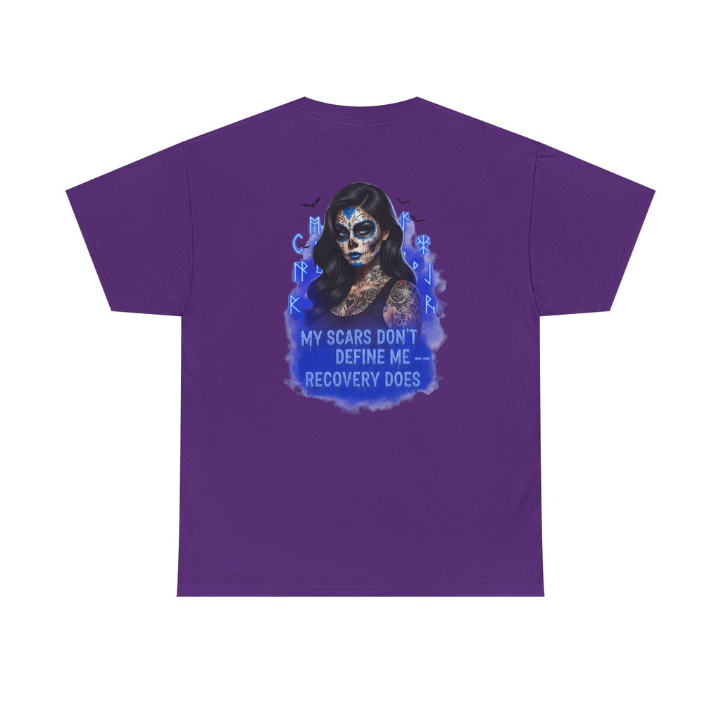 Recovery-Themed Unisex Cotton Tee, Inspirational T-Shirt, Mental Health Awareness Shirt, Scars Don't Define You, Self-Care Apparel