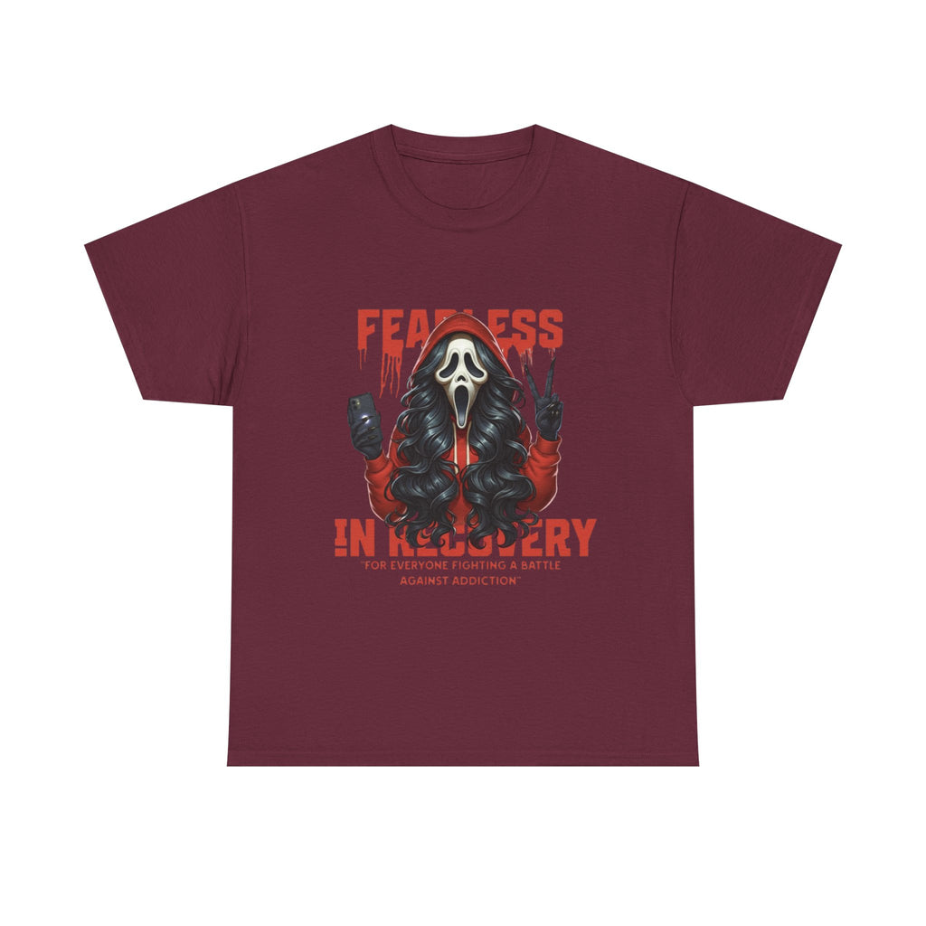 (DESIGN ON FRONT) Fearless in Recovery Unisex Heavy Cotton Tee