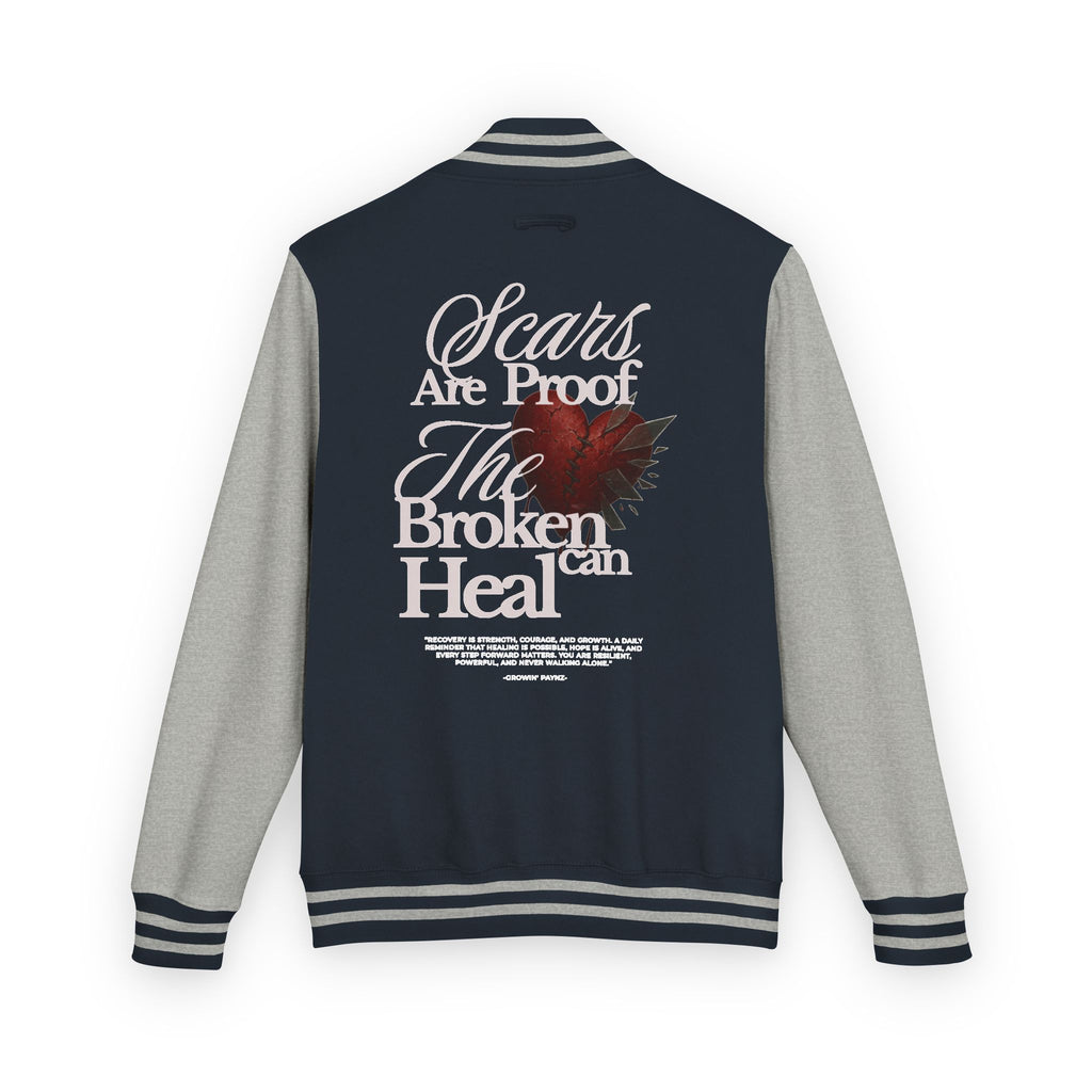 Unisex Heavyweight Letterman Jacket with Inspirational Quote - Perfect for College, Gifts, Motivational Wear, Casual Style, Team Spirit