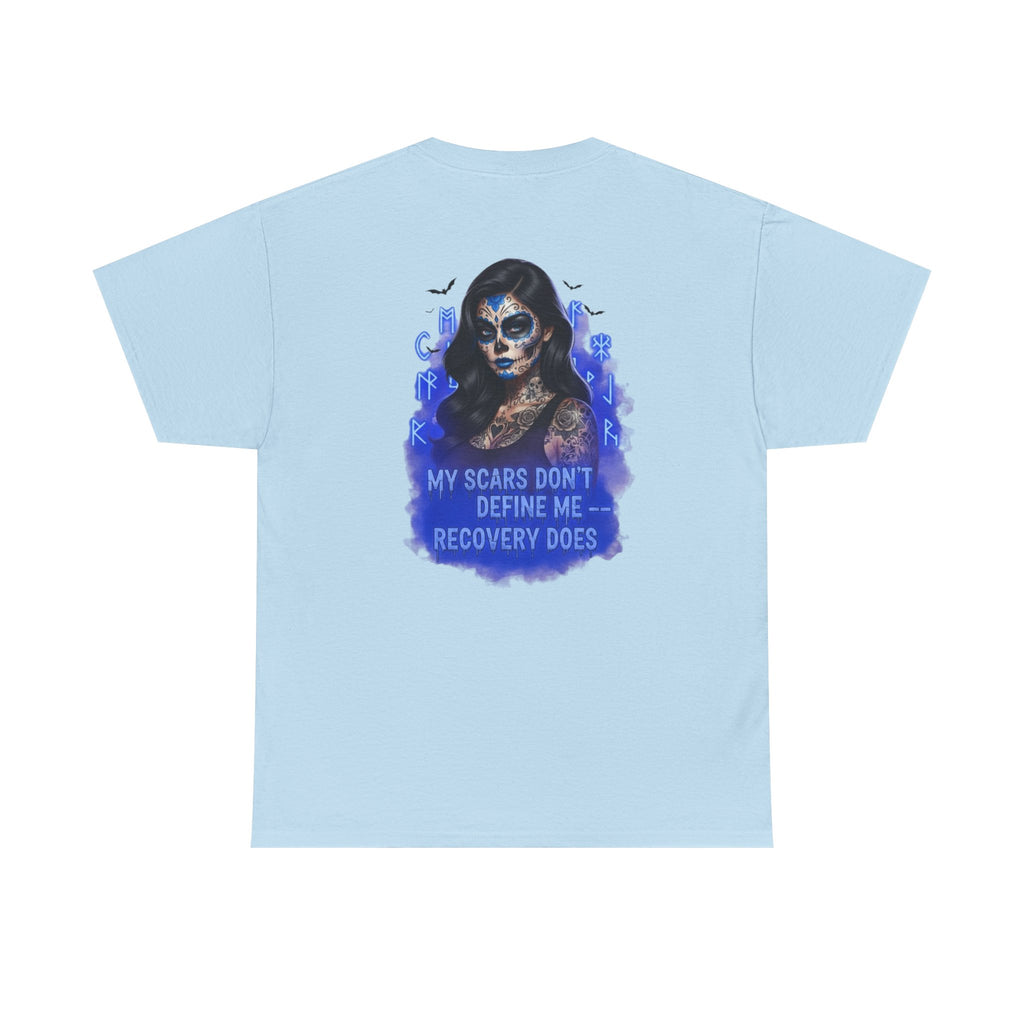 Recovery-Themed Unisex Cotton Tee, Inspirational T-Shirt, Mental Health Awareness Shirt, Scars Don't Define You, Self-Care Apparel