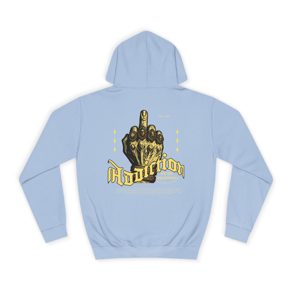 Addiction Unisex College Hoodie - Cozy Streetwear, Gift for Students, Casual Fashion, Graphic Pullover, Perfect for College Events