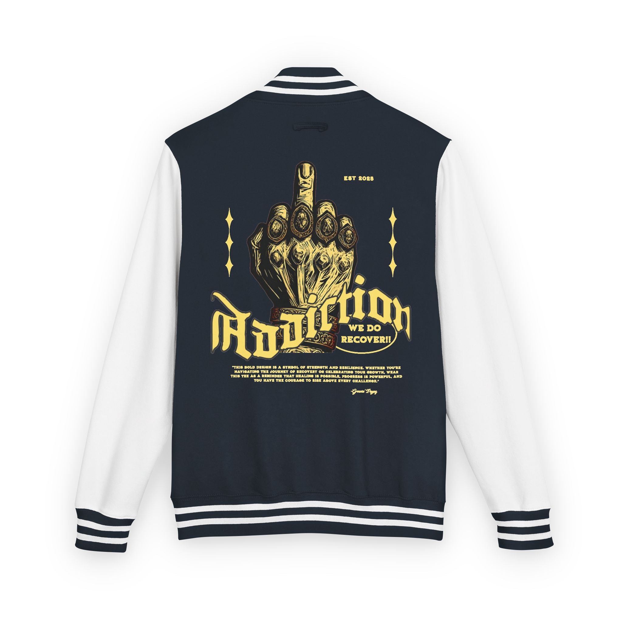 Unisex Heavyweight Letterman Jacket with Unique Graphic Design, Trendy Varsity Style, Casual Outerwear, Gift for Him/Her, Perfect for [...]