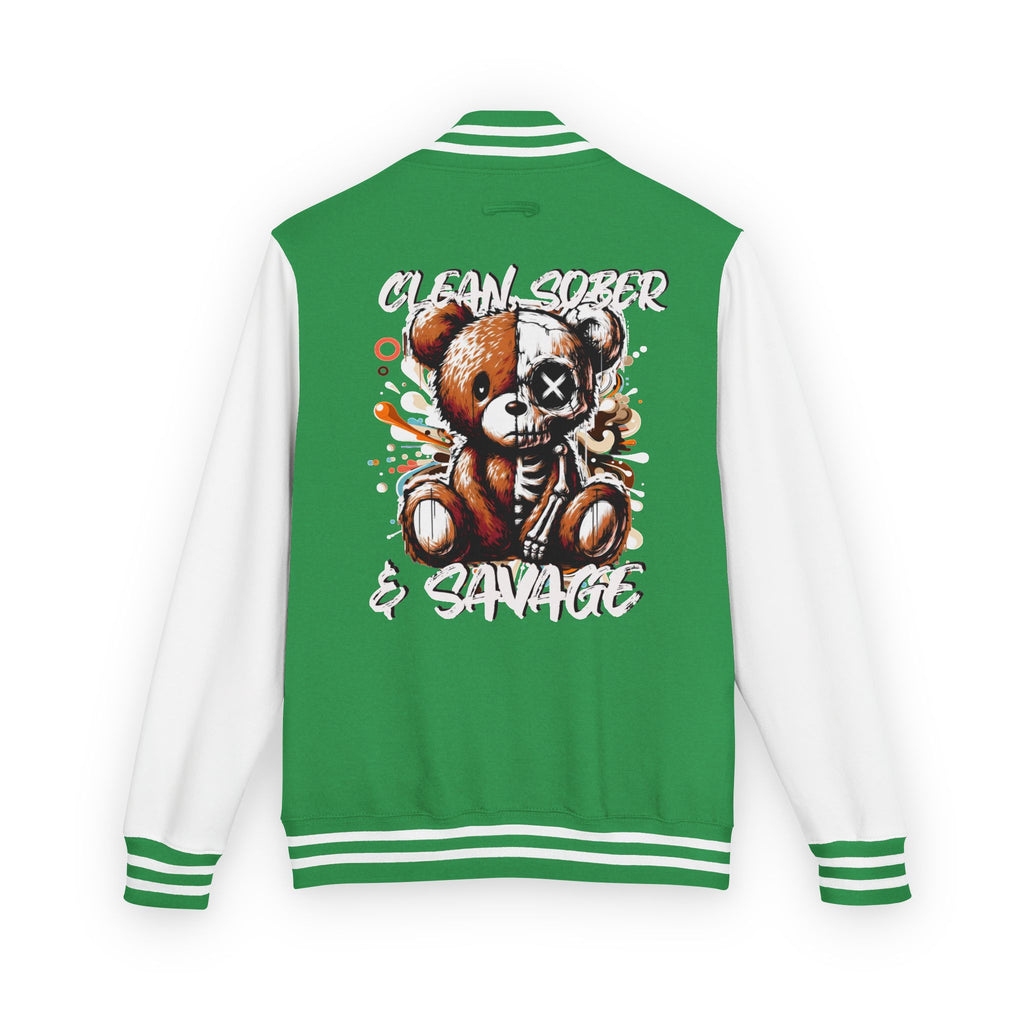 Clean, Sober & Savage Unisex Heavyweight Letterman Jacket | Trendy College Apparel, Retro Sportswear, Casual Jacket, Gift for Teens, [...]