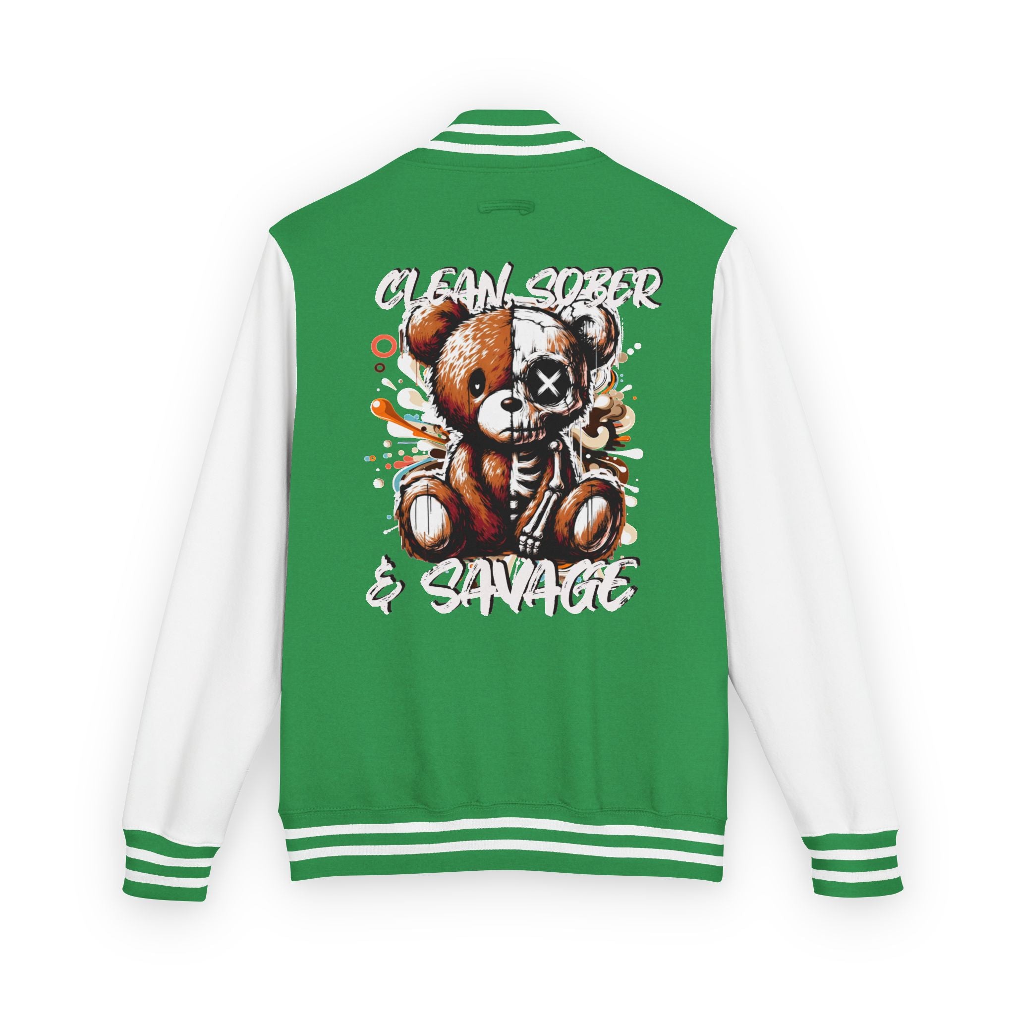 Clean, Sober & Savage Unisex Heavyweight Letterman Jacket | Trendy College Apparel, Retro Sportswear, Casual Jacket, Gift for Teens, [...]