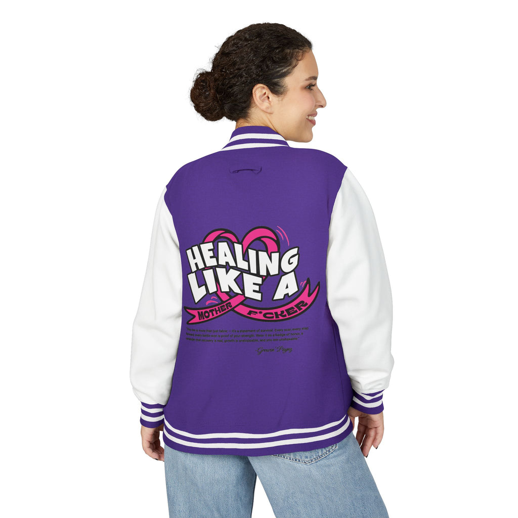 Healing Like a Mother Letterman Jacket, Unisex Varsity Jacket, Trendy Outerwear, Gift for Moms, Stylish Letterman for Her, Casual [...]