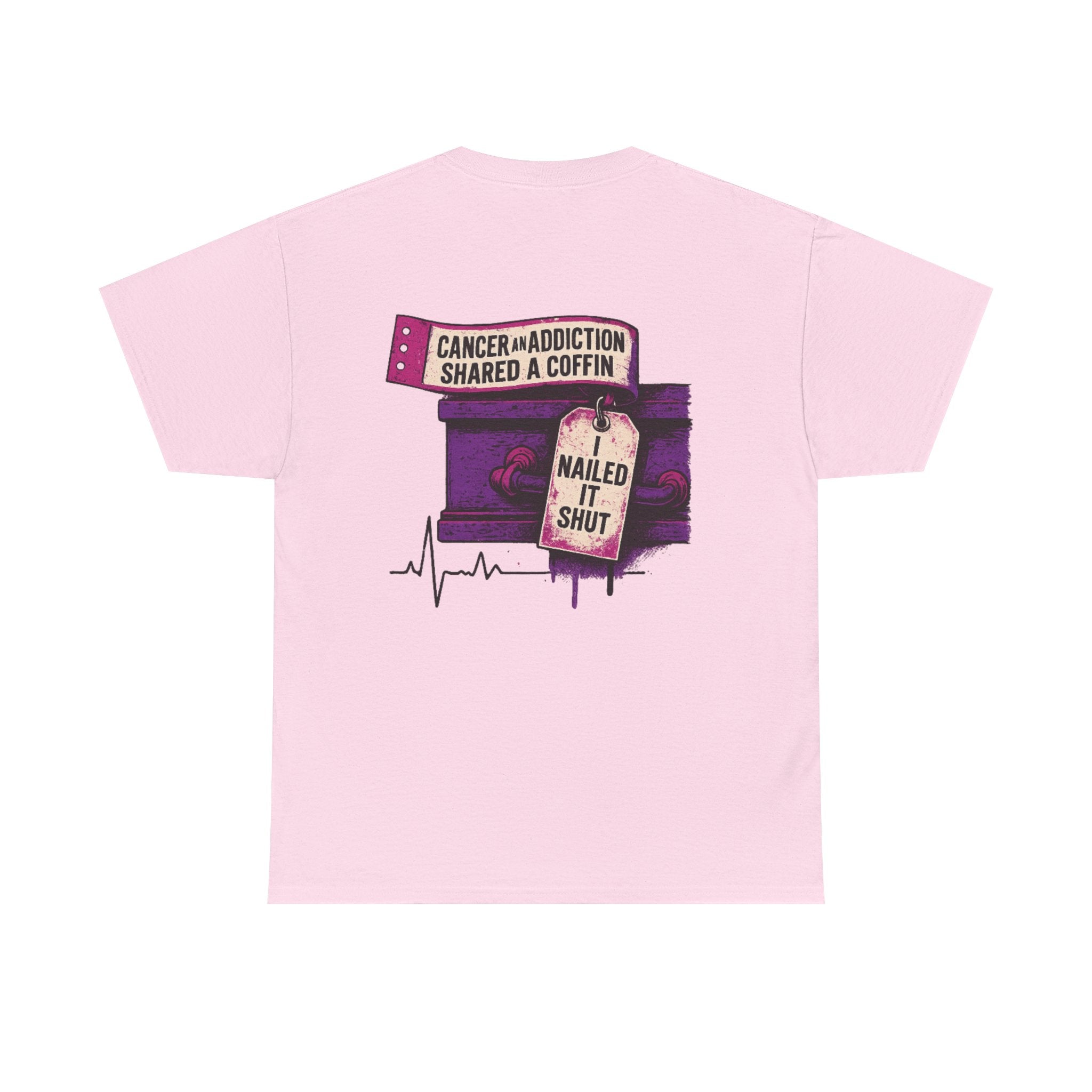 Unisex Heavy Cotton Tee with Bold Graphic Design, Cancer Awareness Shirt, Addiction Recovery Tee, Unique Gift for Loved Ones, [...]