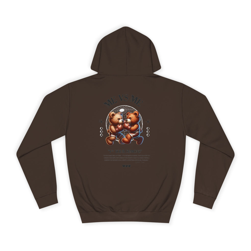 Unisex Teddy Bear College Hoodie, Cozy Streetwear, Perfect Gift for Students, Fall Wardrobe Essential, Casual Everyday Style