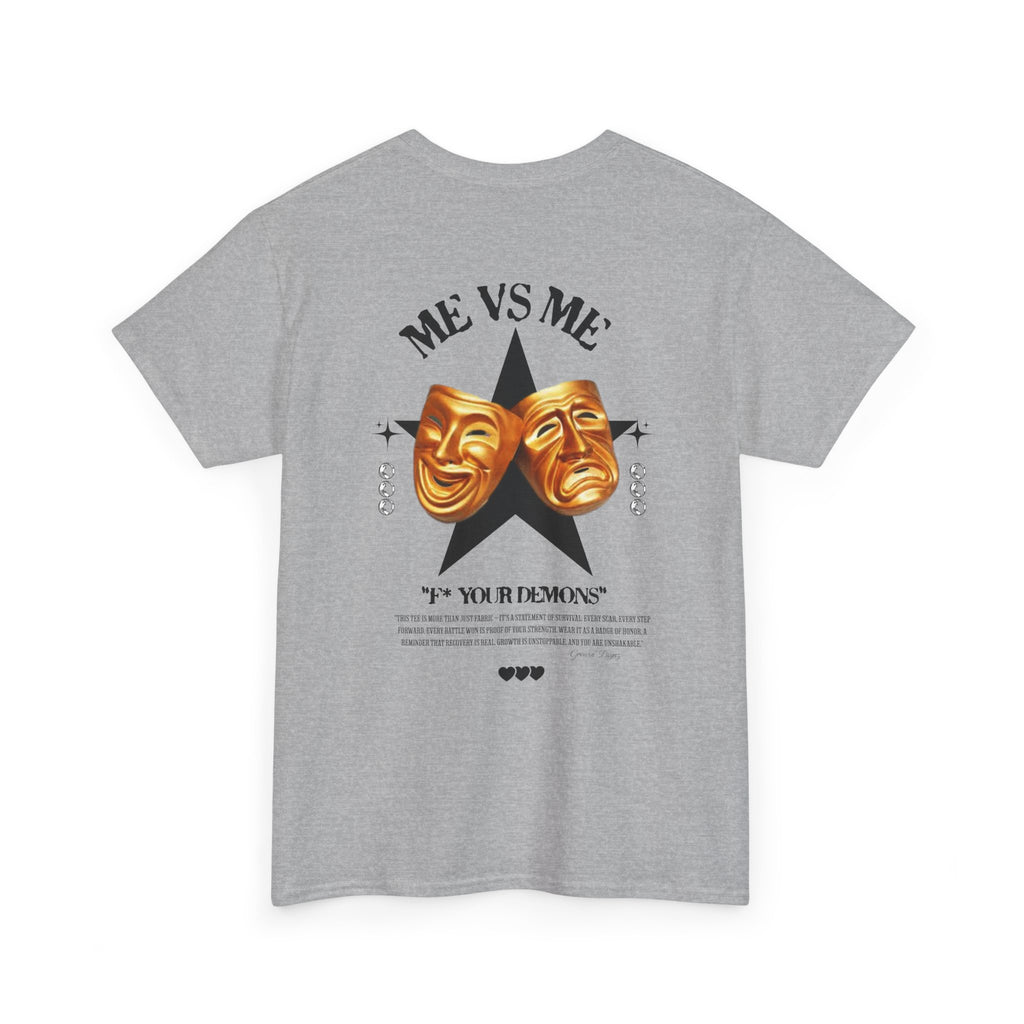 (DESIGN PRINT ON BACK)  Me vs. Me Unisex Motivational Tee - Fit for Daily Wear, Casual Events, Gift for Friends, Self-expression, Inspirational Quotes