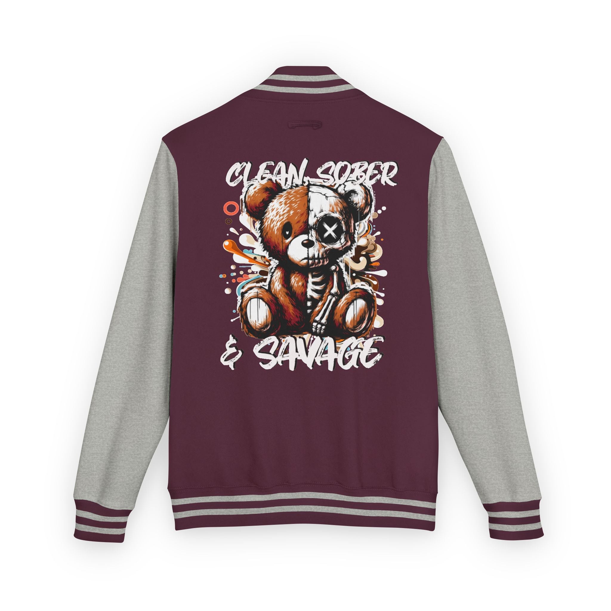 Clean, Sober & Savage Unisex Heavyweight Letterman Jacket | Trendy College Apparel, Retro Sportswear, Casual Jacket, Gift for Teens, [...]