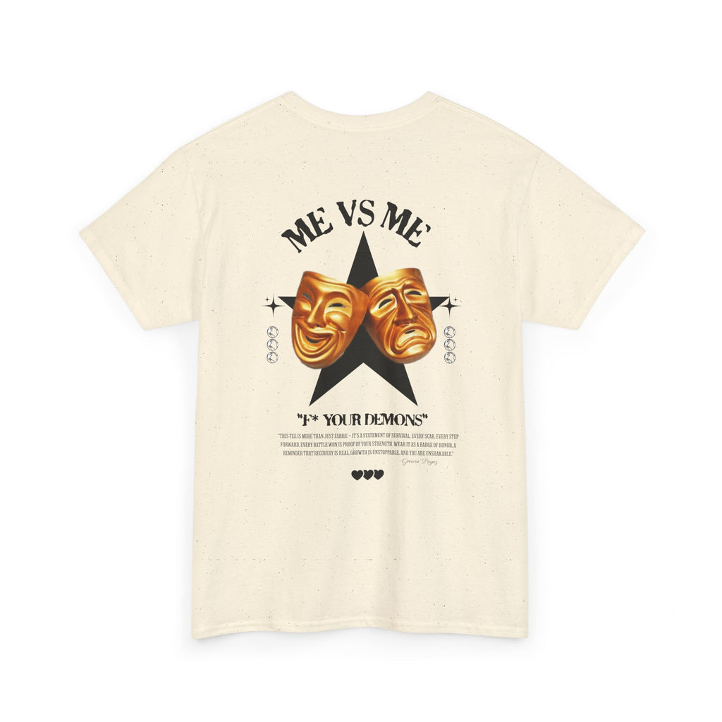 (DESIGN PRINT ON BACK)  Me vs. Me Unisex Motivational Tee - Fit for Daily Wear, Casual Events, Gift for Friends, Self-expression, Inspirational Quotes