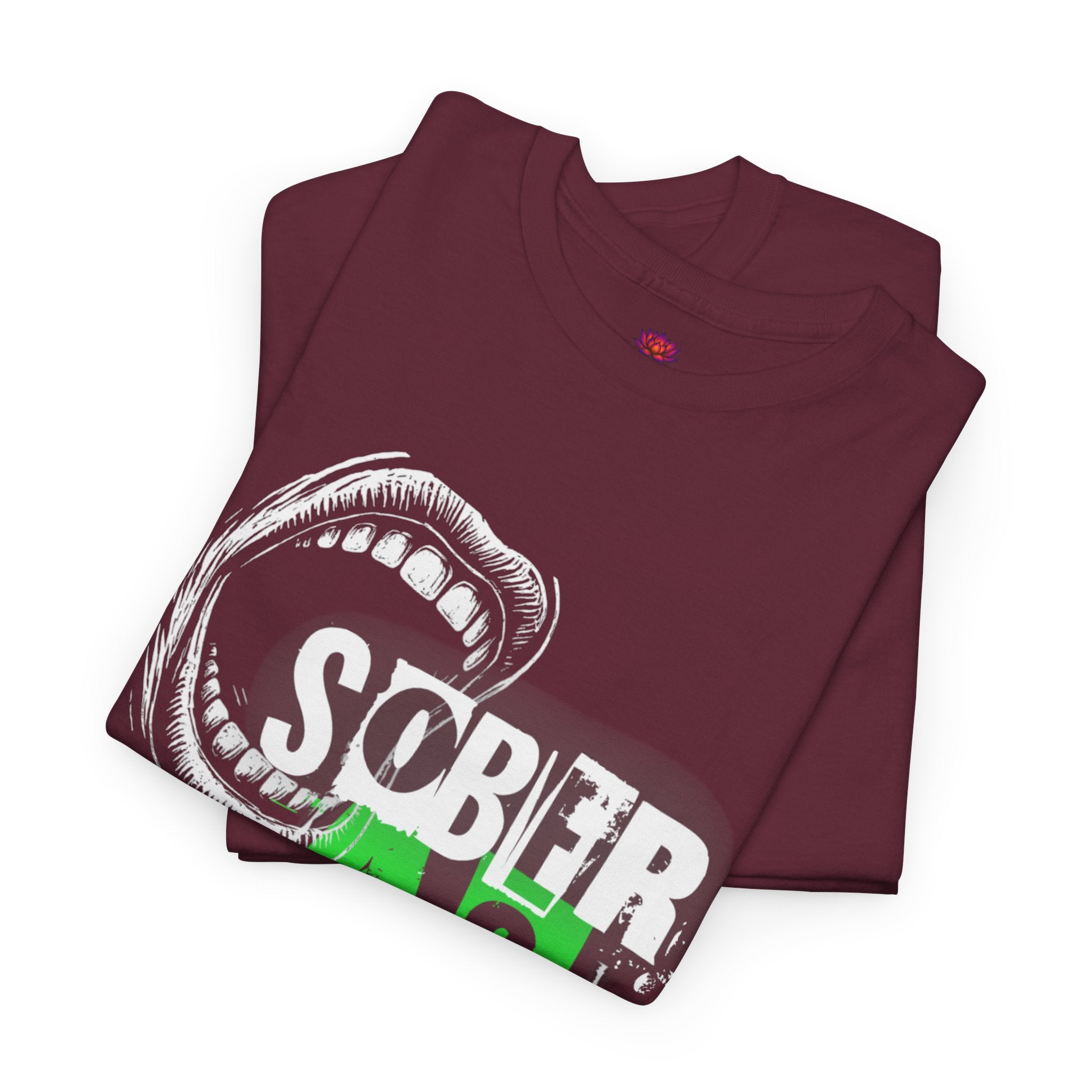 (DESIGN ON FRONT) Sober AF Unisex Heavy Cotton Tee | Funny Gift for Recovery, Casual Wear, Statement Shirt, Birthday Gift, Motivational Tee