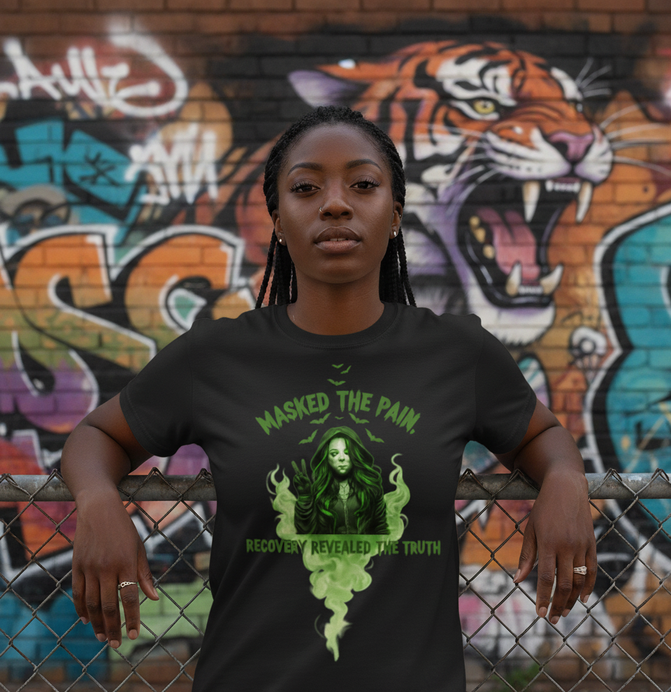 Recovery Awareness Tee, Masked The Pain Shirt, Unisex Cotton T-Shirt, Support Mental Health, Gift for Friends and Family, Recovery [...]