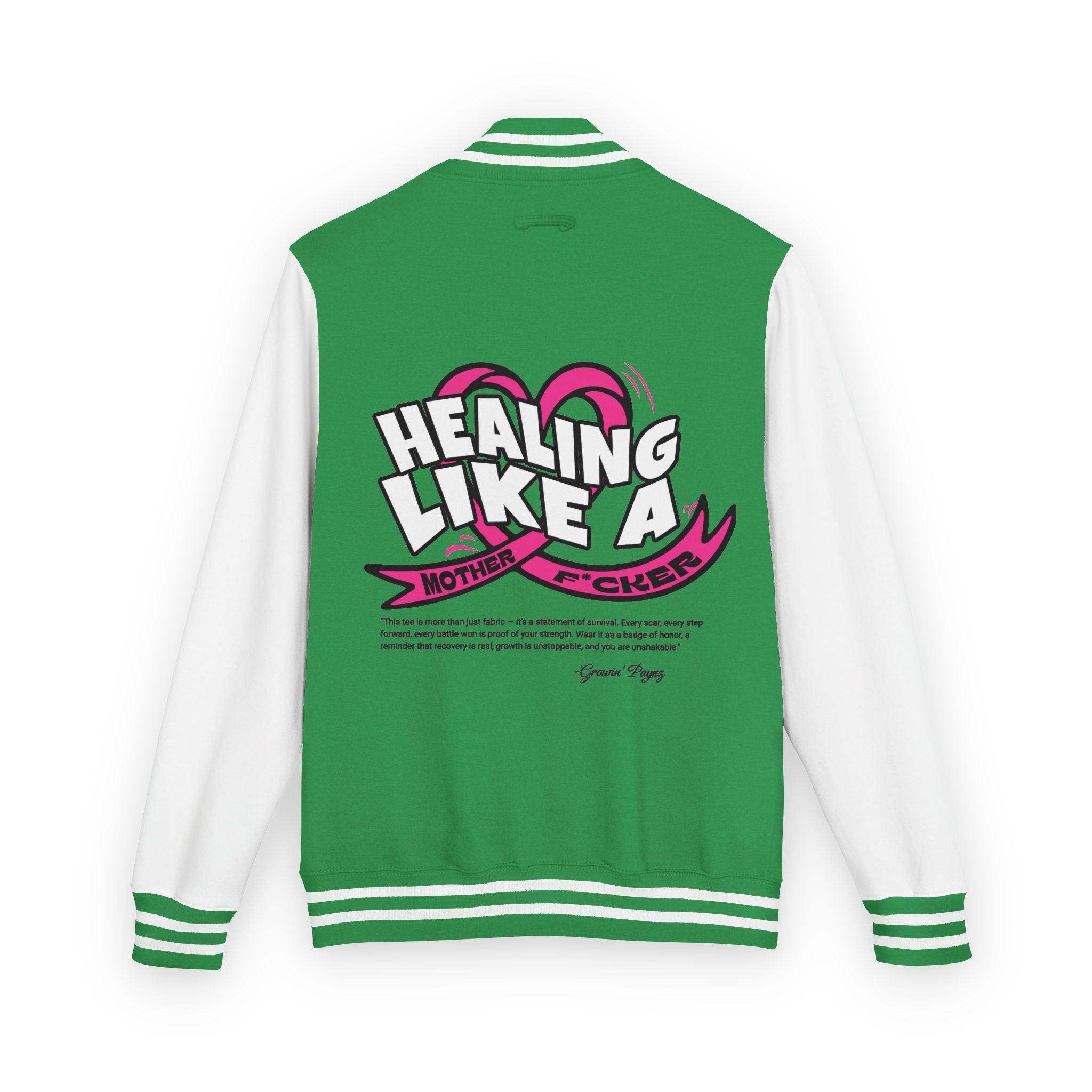 Healing Like a Mother Letterman Jacket, Unisex Varsity Jacket, Trendy Outerwear, Gift for Moms, Stylish Letterman for Her, Casual [...]