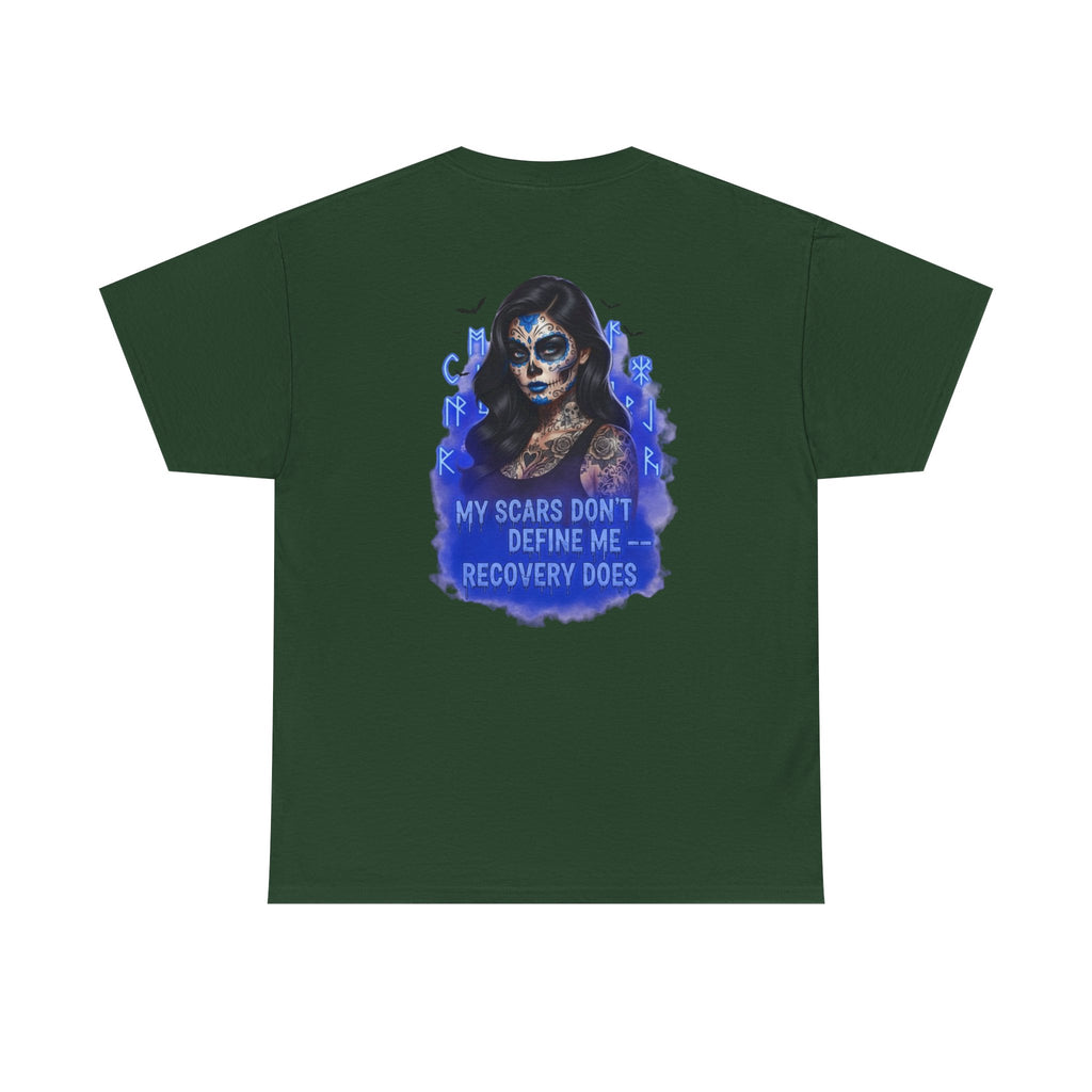 Recovery-Themed Unisex Cotton Tee, Inspirational T-Shirt, Mental Health Awareness Shirt, Scars Don't Define You, Self-Care Apparel