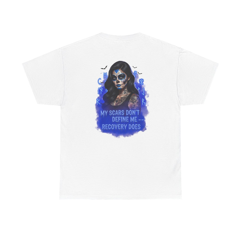 Recovery-Themed Unisex Cotton Tee, Inspirational T-Shirt, Mental Health Awareness Shirt, Scars Don't Define You, Self-Care Apparel