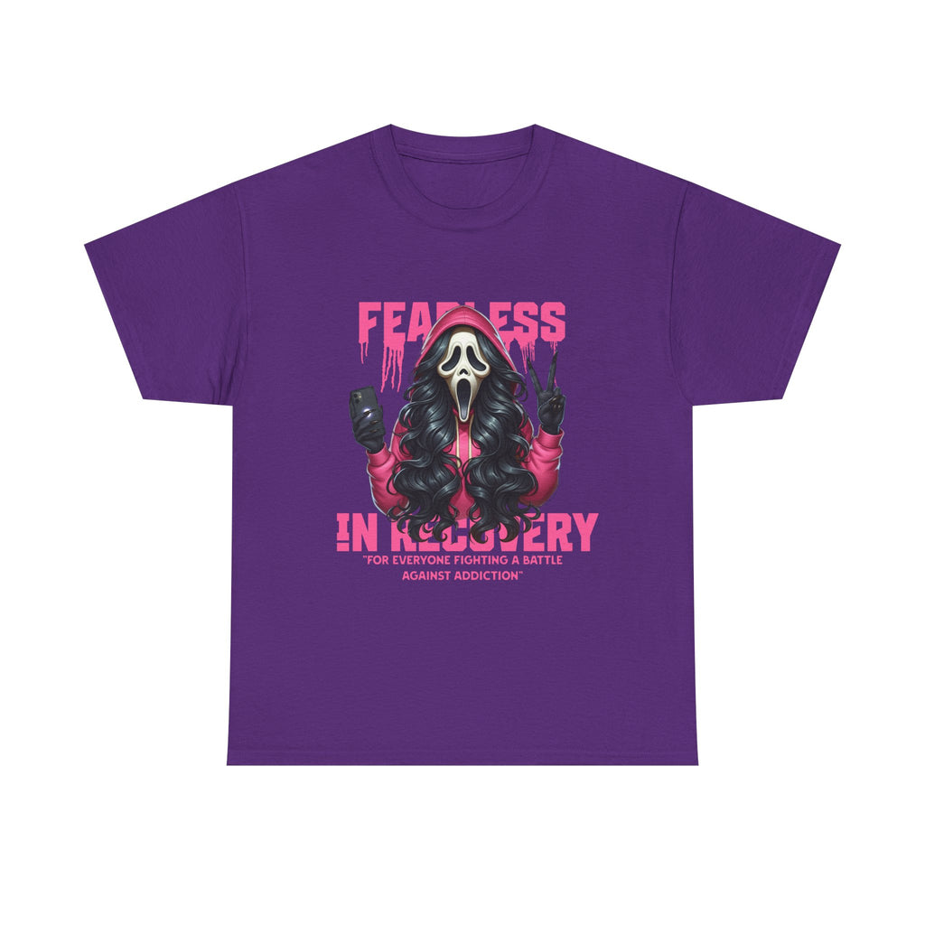 (DESIGN ON FRONT) Fearless in Recovery Tee, Support Shirt, Gift for Friends, Addiction Awareness, Motivational T-Shirt, Recovery Advocate Wear