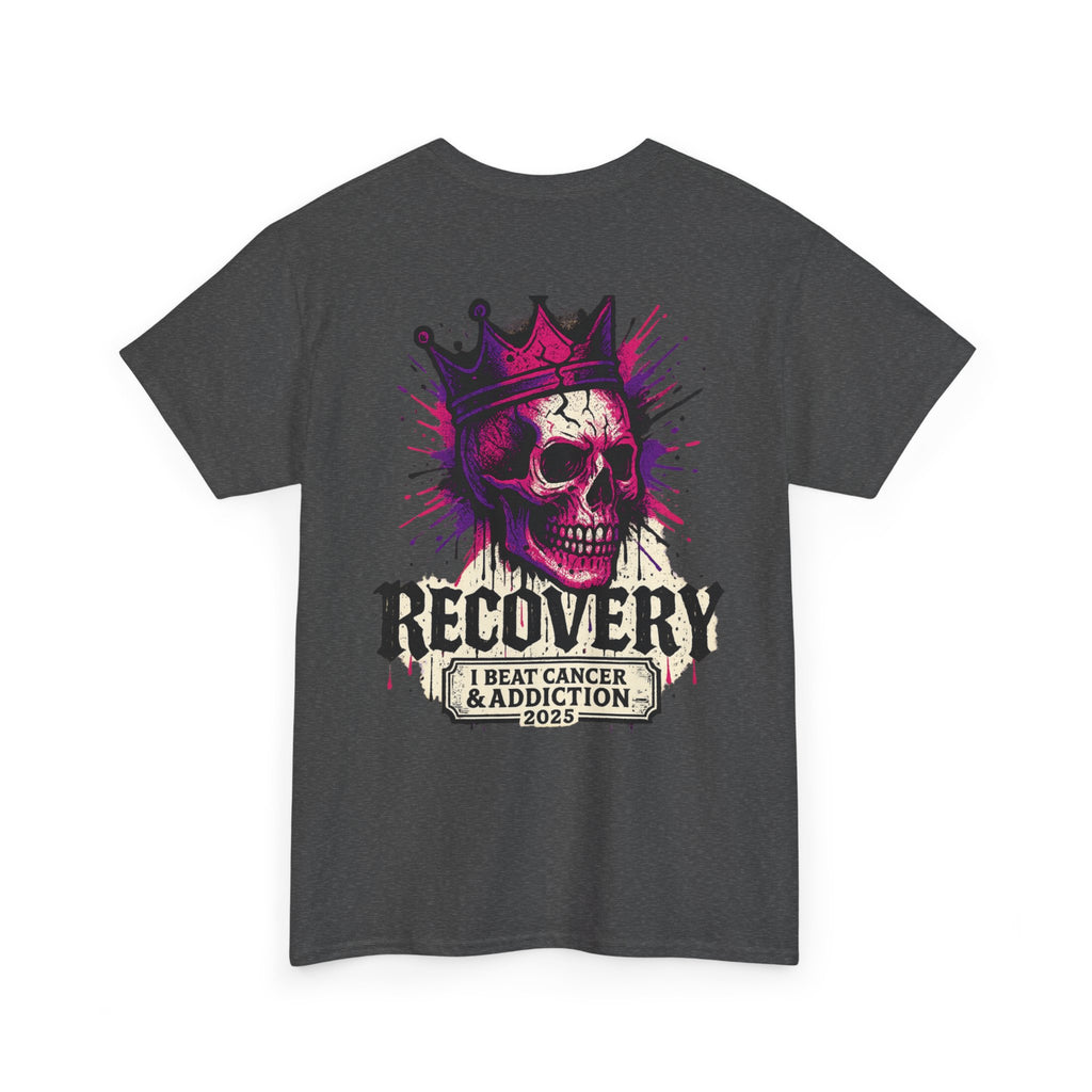 Recovery Skull Graphic Tee, Unisex Cotton Shirt, Awareness T-Shirt, Cancer Survivor Gift, Addictions Support Apparel