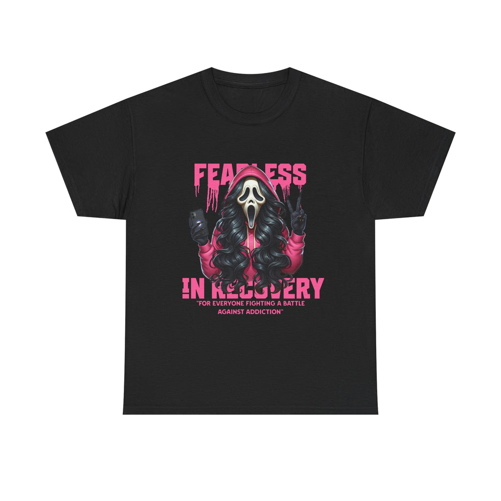 (DESIGN ON FRONT) Fearless in Recovery Tee, Support Shirt, Gift for Friends, Addiction Awareness, Motivational T-Shirt, Recovery Advocate Wear