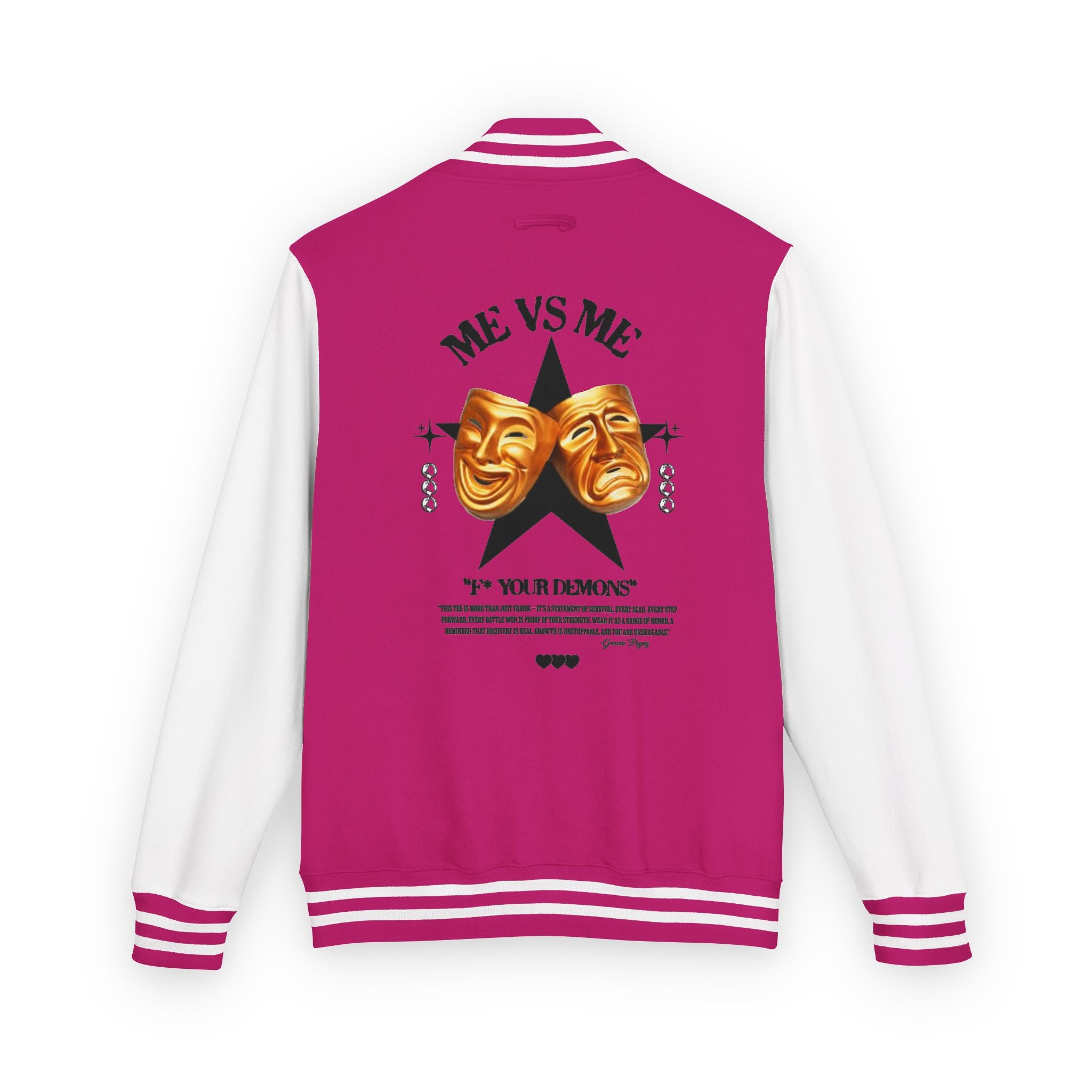 Unisex Heavyweight Letterman Jacket with Bold Artwork, Casual Style, Perfect for Theatre Lovers, Comfortable Streetwear, Great Gift [...]