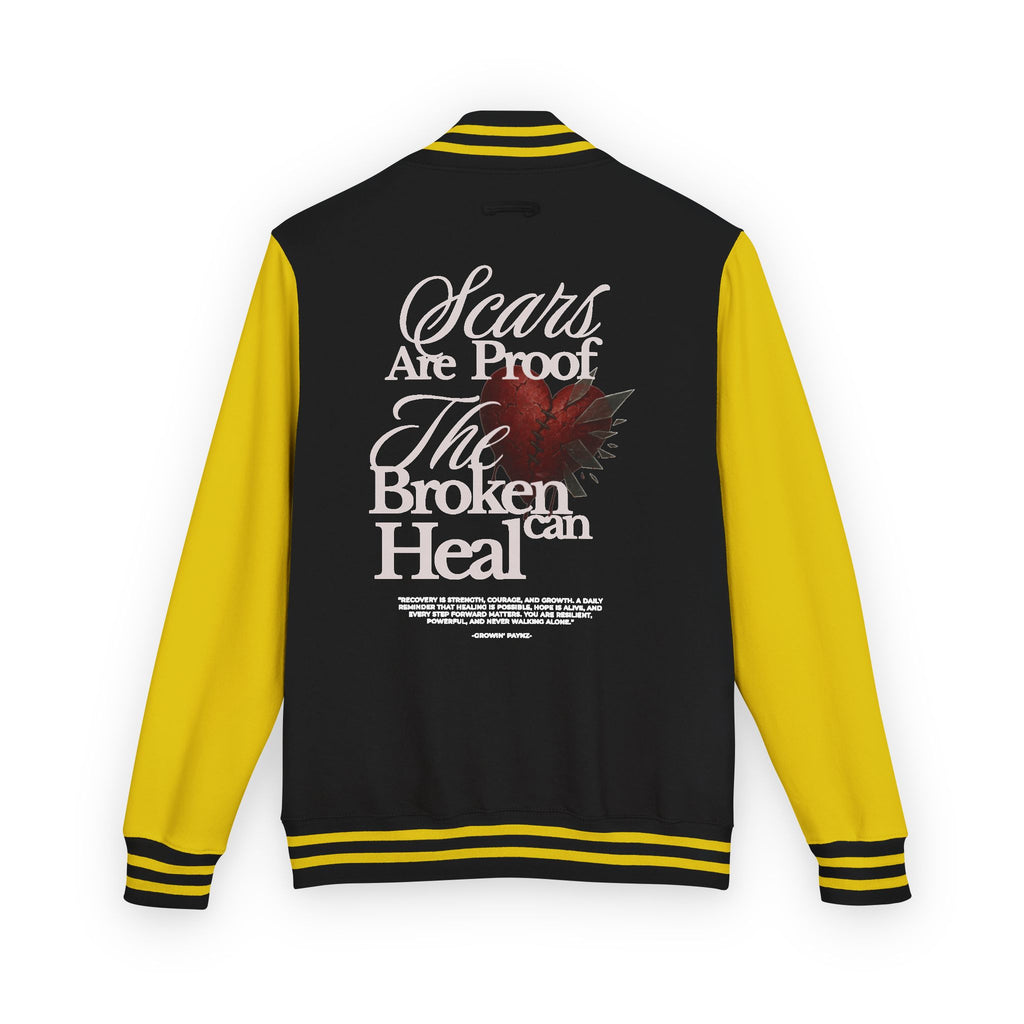 Unisex Heavyweight Letterman Jacket with Inspirational Quote - Perfect for College, Gifts, Motivational Wear, Casual Style, Team Spirit