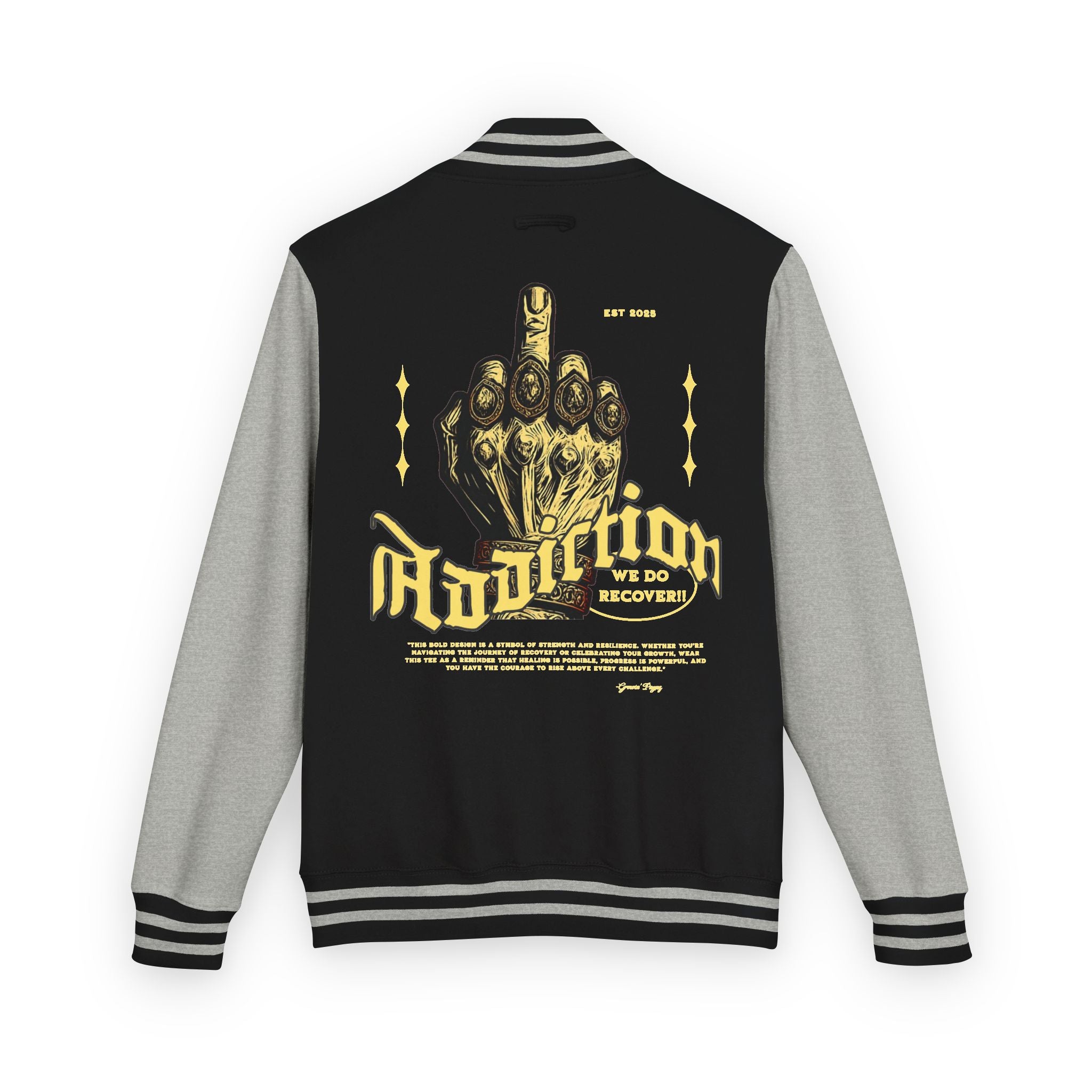 Unisex Heavyweight Letterman Jacket with Unique Graphic Design, Trendy Varsity Style, Casual Outerwear, Gift for Him/Her, Perfect for [...]