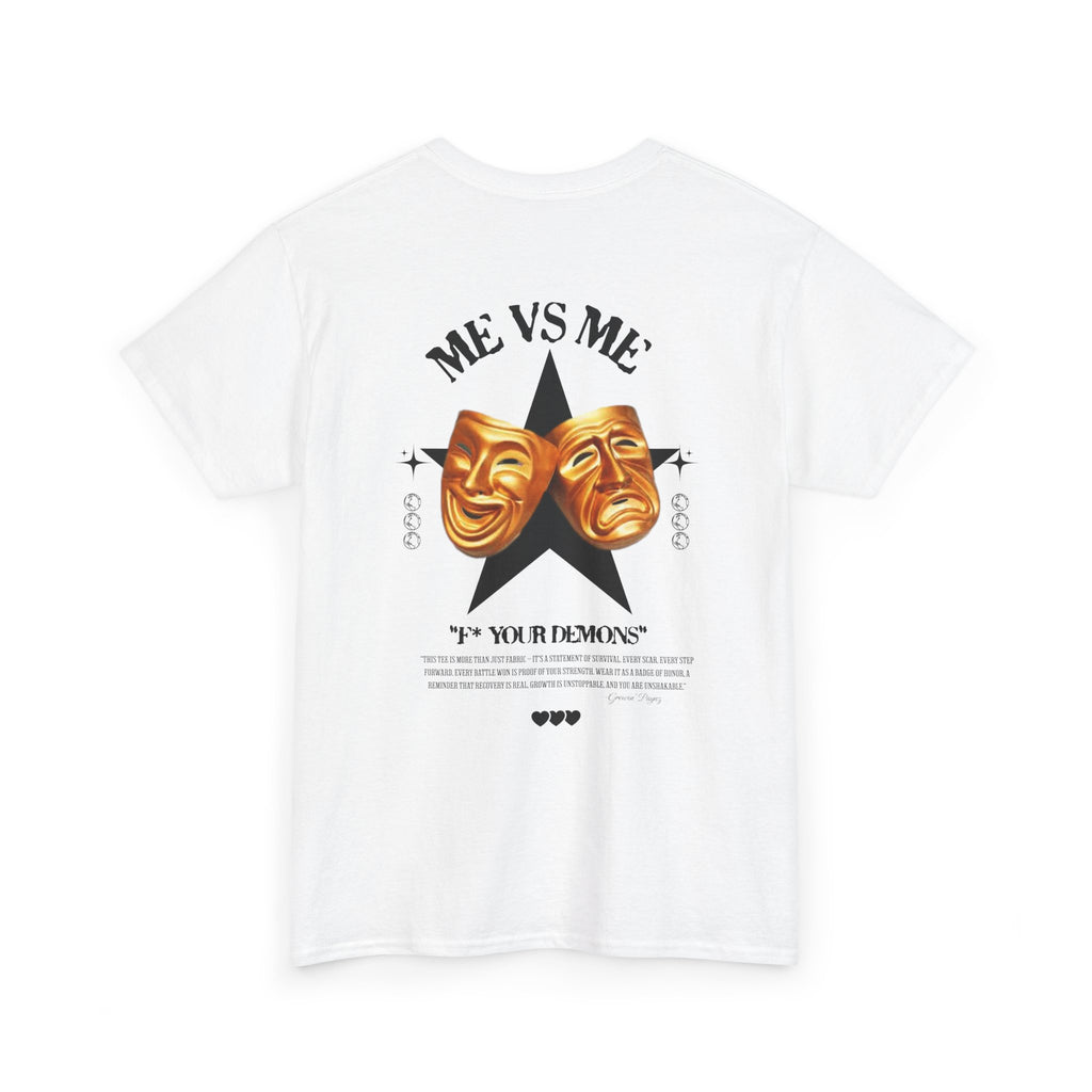 (DESIGN PRINT ON BACK)  Me vs. Me Unisex Motivational Tee - Fit for Daily Wear, Casual Events, Gift for Friends, Self-expression, Inspirational Quotes