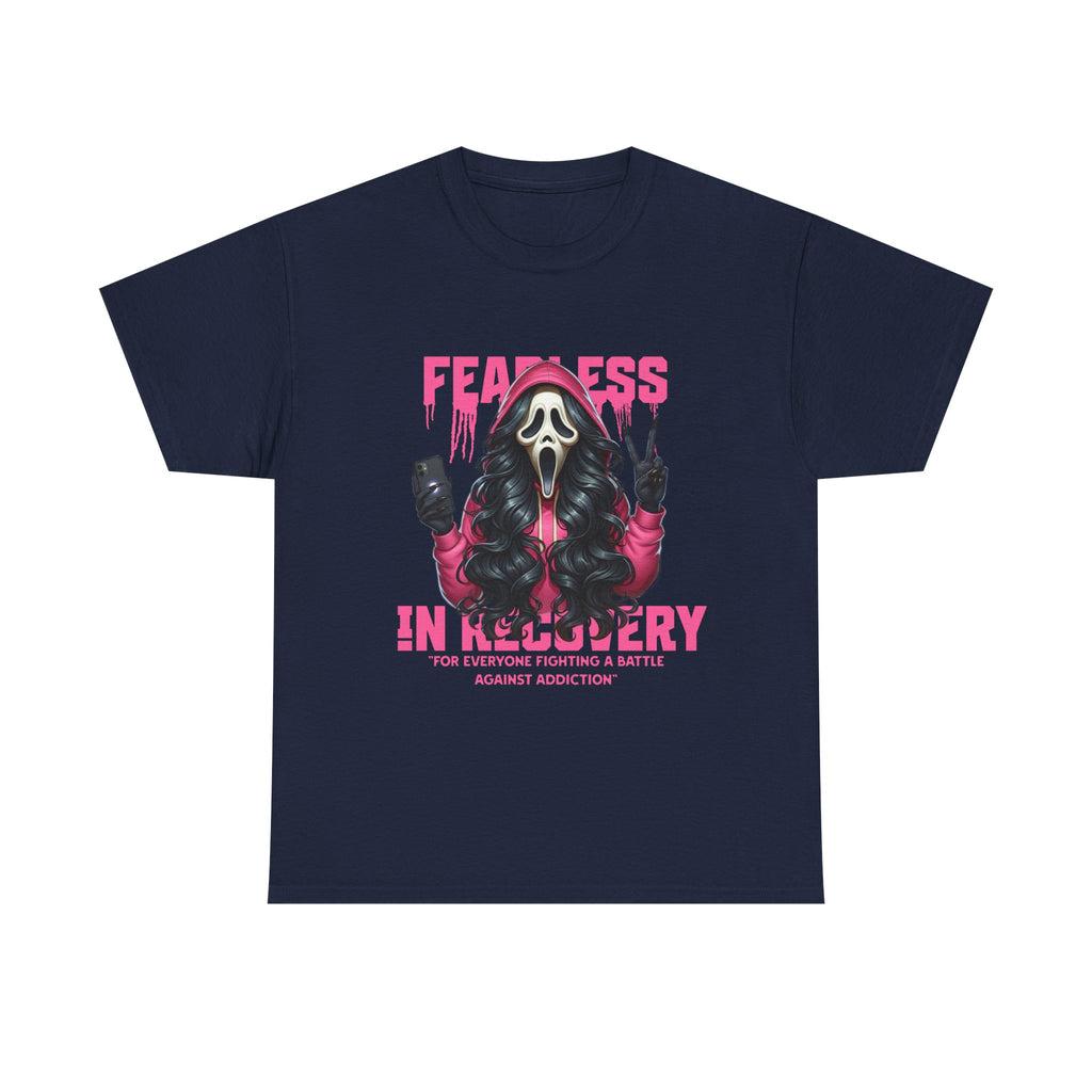 (DESIGN ON FRONT) Fearless in Recovery Tee, Support Shirt, Gift for Friends, Addiction Awareness, Motivational T-Shirt, Recovery Advocate Wear