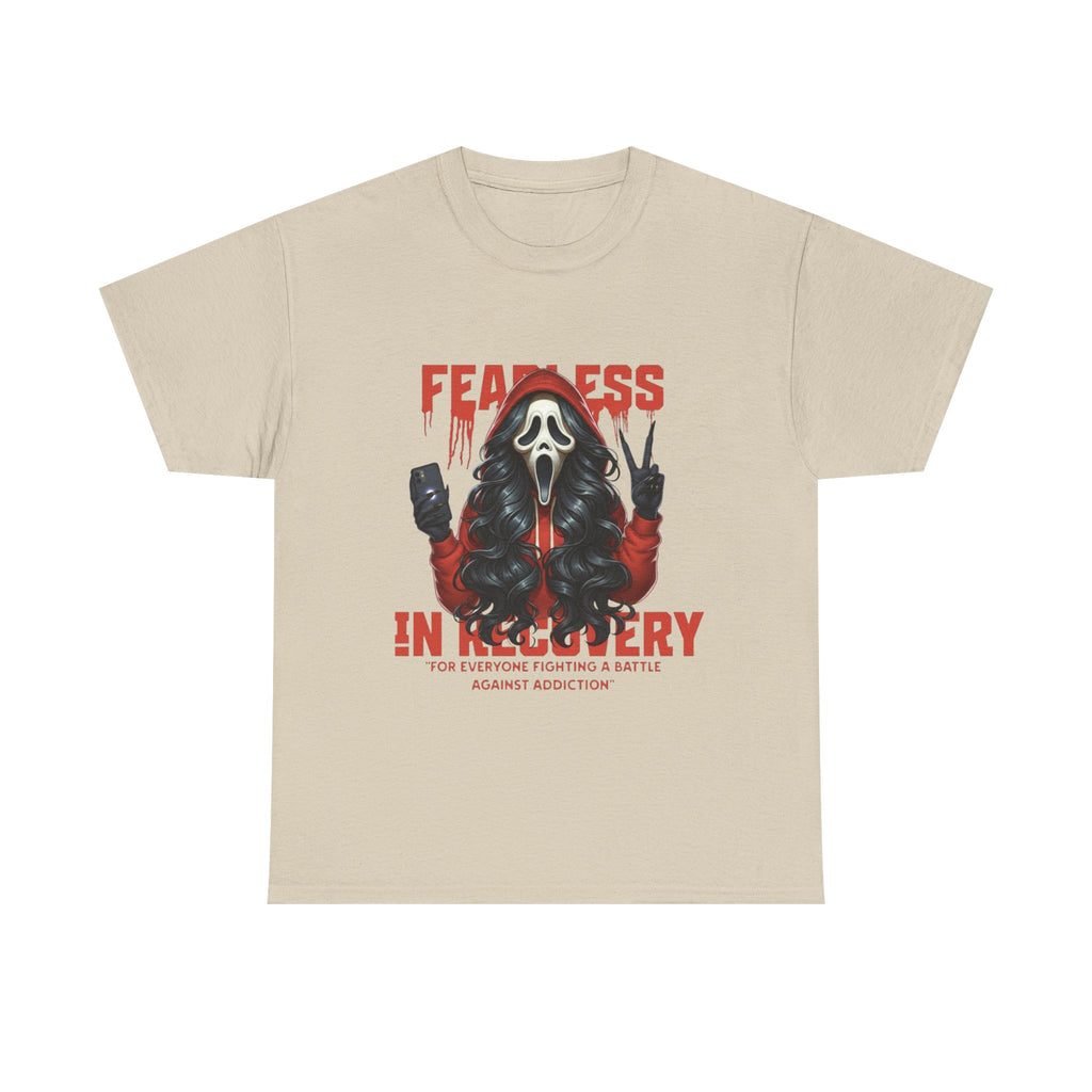 (DESIGN ON FRONT) Fearless in Recovery Unisex Heavy Cotton Tee