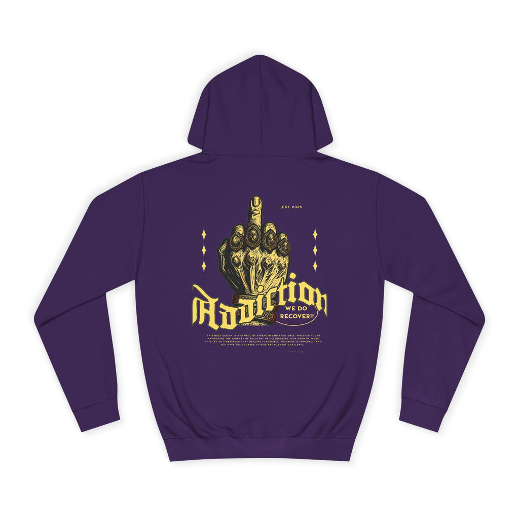 Addiction Unisex College Hoodie - Cozy Streetwear, Gift for Students, Casual Fashion, Graphic Pullover, Perfect for College Events