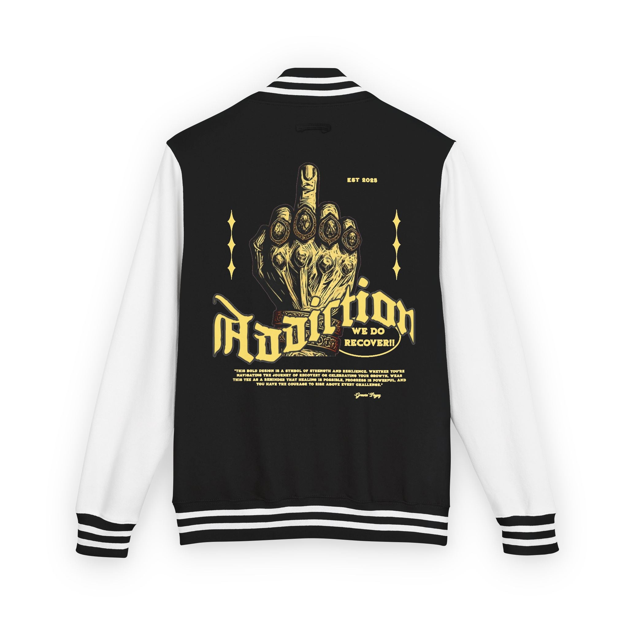 Unisex Heavyweight Letterman Jacket with Unique Graphic Design, Trendy Varsity Style, Casual Outerwear, Gift for Him/Her, Perfect for [...]