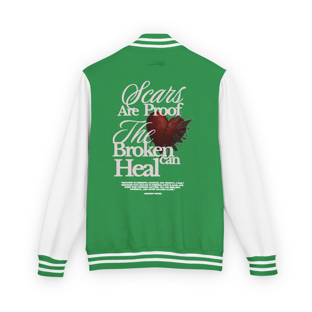 Unisex Heavyweight Letterman Jacket with Inspirational Quote - Perfect for College, Gifts, Motivational Wear, Casual Style, Team Spirit