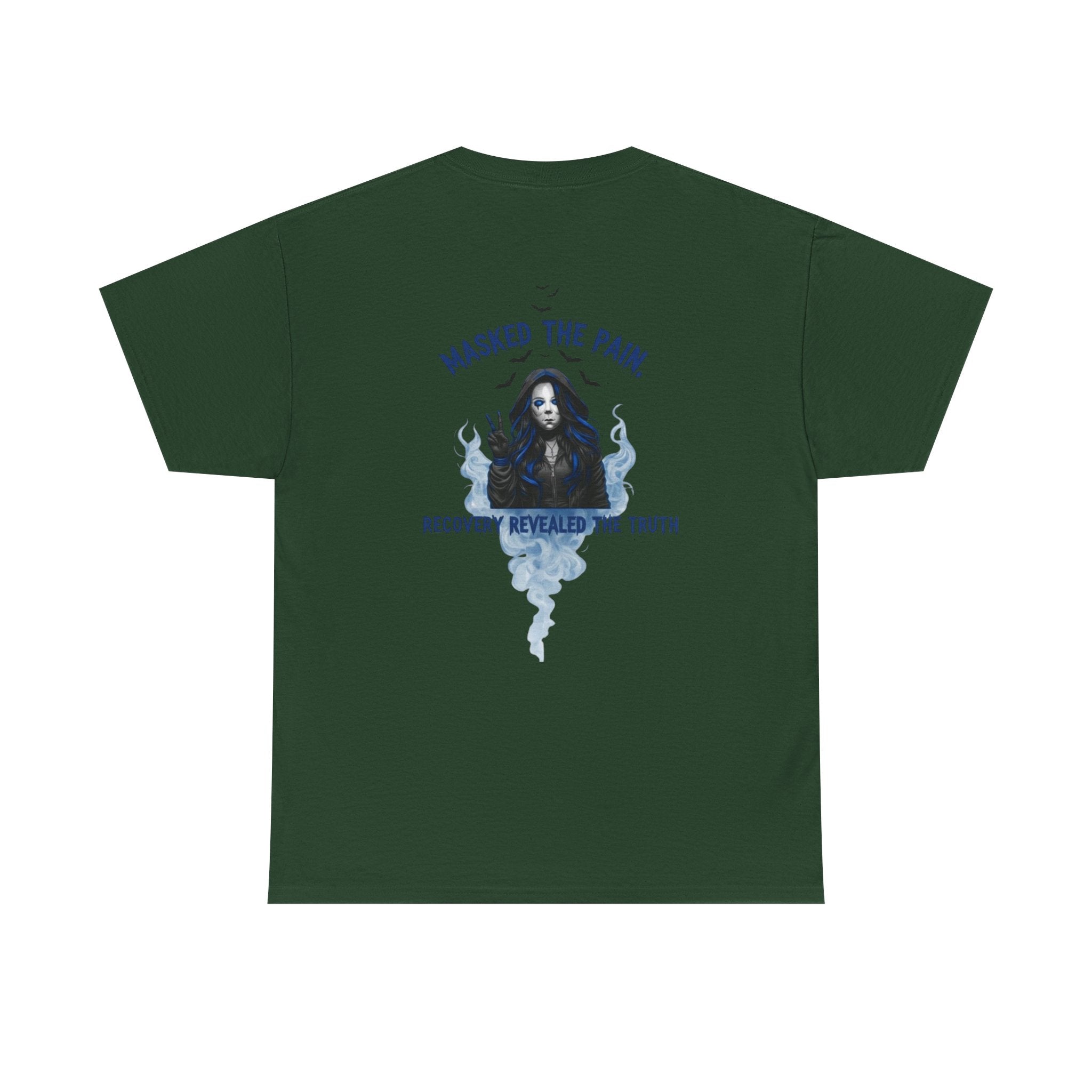 Unisex Heavy Cotton Tee - "Masked The Pain" Recovery Design, Motivational Shirt, Inspirational Gift, Self-Care Apparel, Mental Health [...]