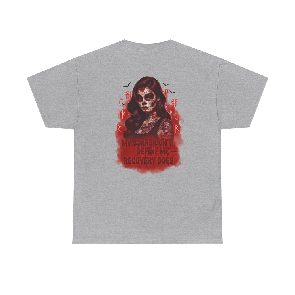 Gothic Recovery Tee - My Scars Don't Define Me - Halloween, Self-Love, Empowerment, Unisex Cotton Shirt, Gift Idea, Casual Wear