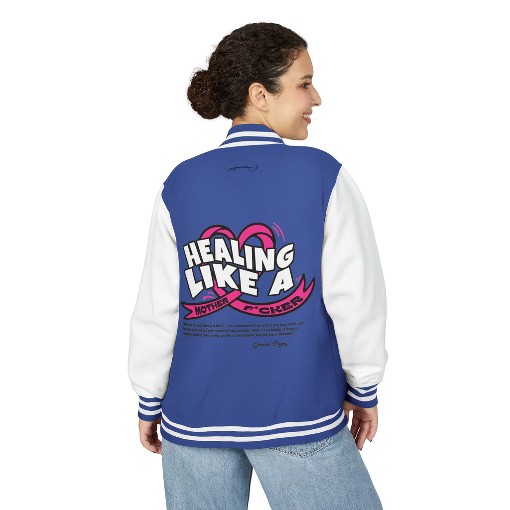 Healing Like a Mother Letterman Jacket, Unisex Varsity Jacket, Trendy Outerwear, Gift for Moms, Stylish Letterman for Her, Casual [...]