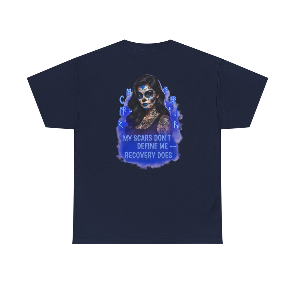 Recovery-Themed Unisex Cotton Tee, Inspirational T-Shirt, Mental Health Awareness Shirt, Scars Don't Define You, Self-Care Apparel