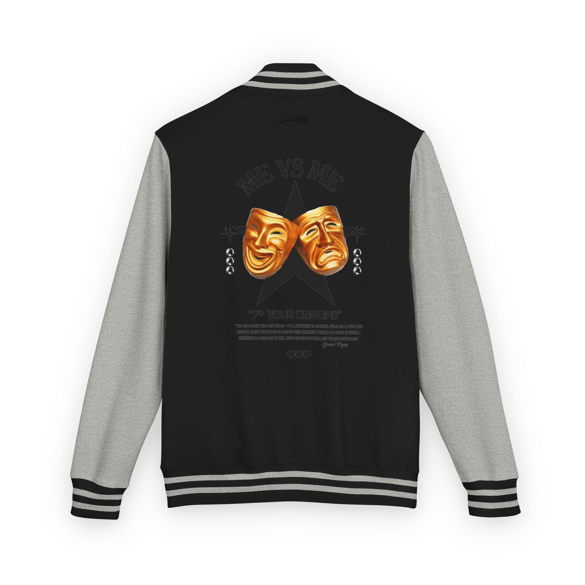 Unisex Heavyweight Letterman Jacket with Bold Artwork, Casual Style, Perfect for Theatre Lovers, Comfortable Streetwear, Great Gift [...]
