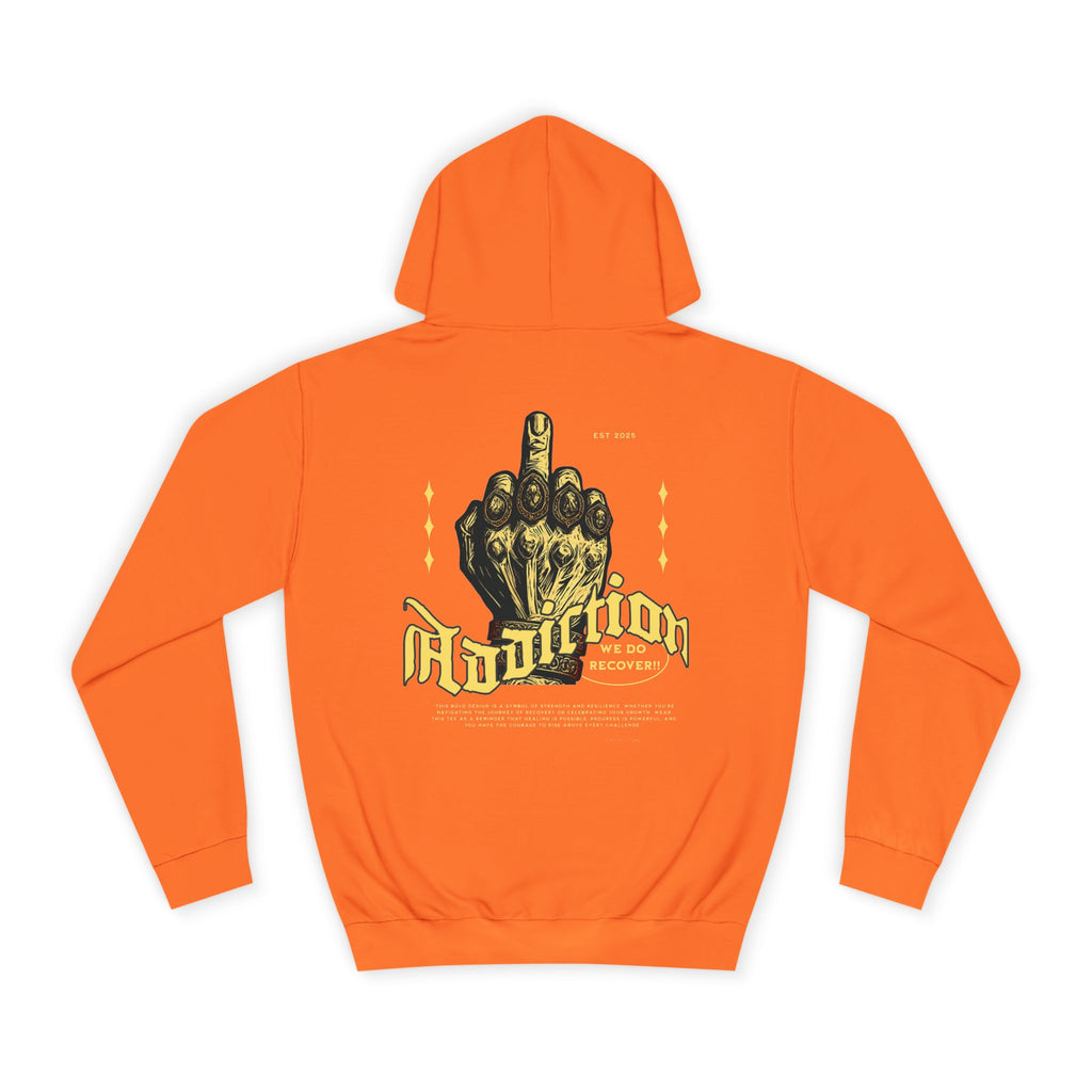 Addiction Unisex College Hoodie - Cozy Streetwear, Gift for Students, Casual Fashion, Graphic Pullover, Perfect for College Events
